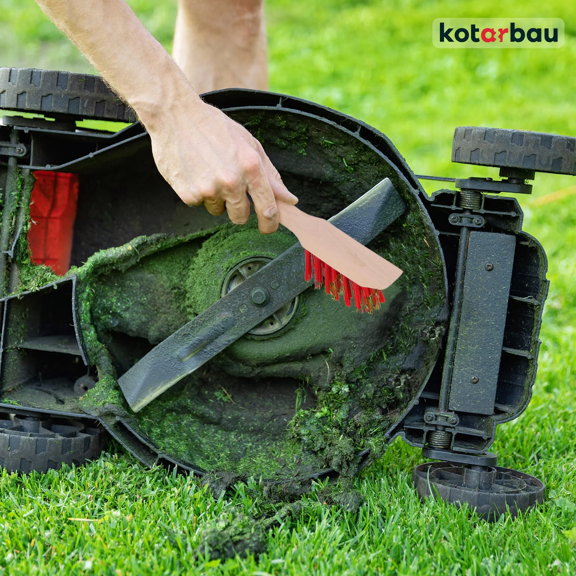 KOTARBAU® Szczotka do czyszczenia kosiarek Drewno i nylon 300 mm