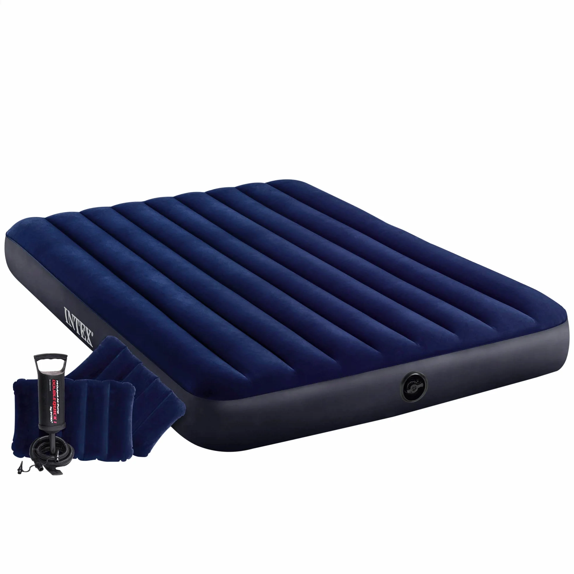 Intex Uniseks 64765 Nadmuchiwany Materac, Granatowy/Czarny, 203 x 152 x 25 cm