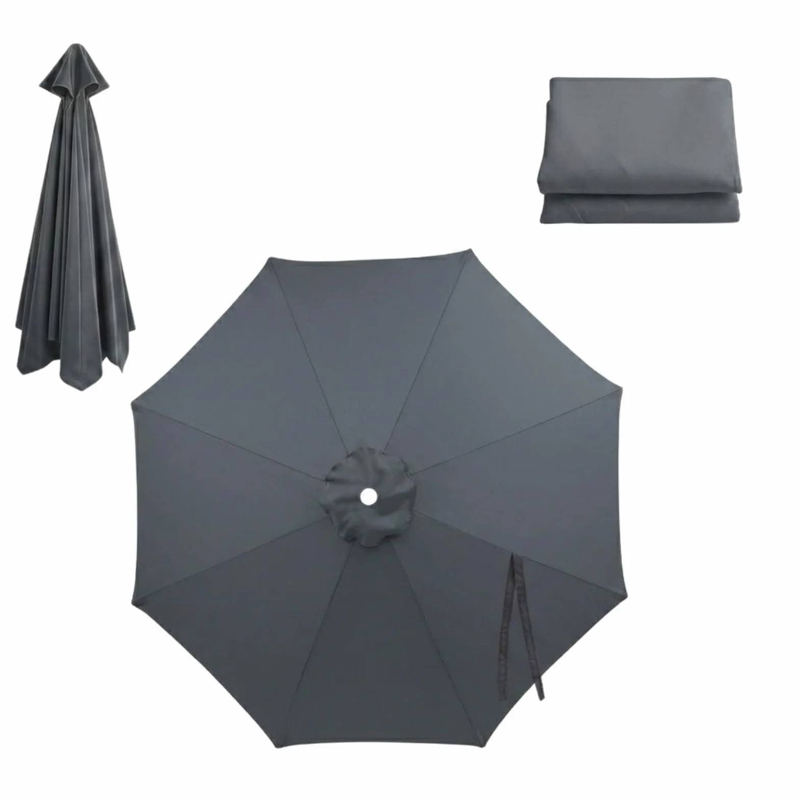 2.0m 2.7m 3.0m 4.0m Zamienna Czasza Parasola Parasol Ogrodowy 6/8 Żeber, Zamienne Poszycie Parasola Na Taras, Wytrzymały Wodoodporny Materiał Ochrona UV Tylko Tkanina