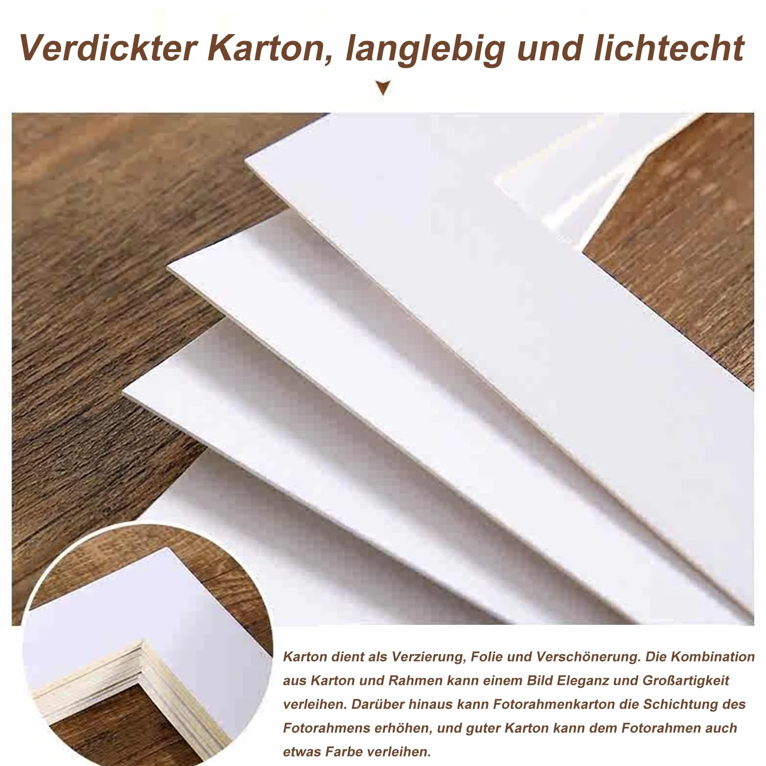 Zestaw 10 sztuk, papier fotograficzny 10 x 15, odporny na starzenie się kwasów, 5 szt. 10 x 15 cm, 5 szt. 15 x 20 cm, do obrazów, zdjęć, wydruków artystycznych - kremowo-biały