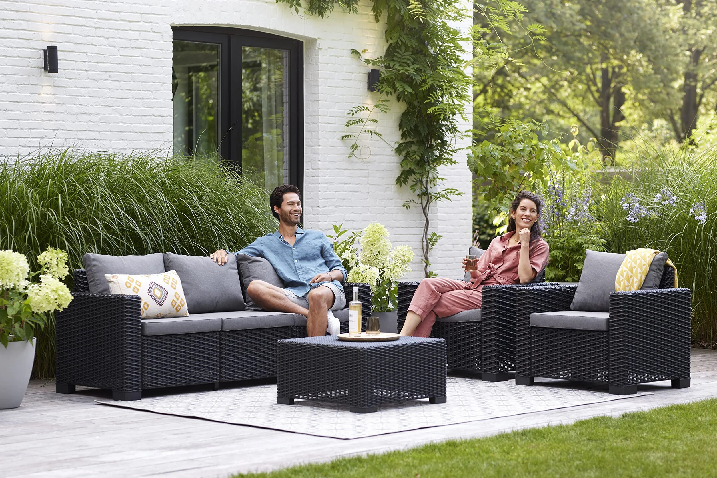Keter California Sofa Ogrodowa, Szary, 199 x 68 x 72 cm