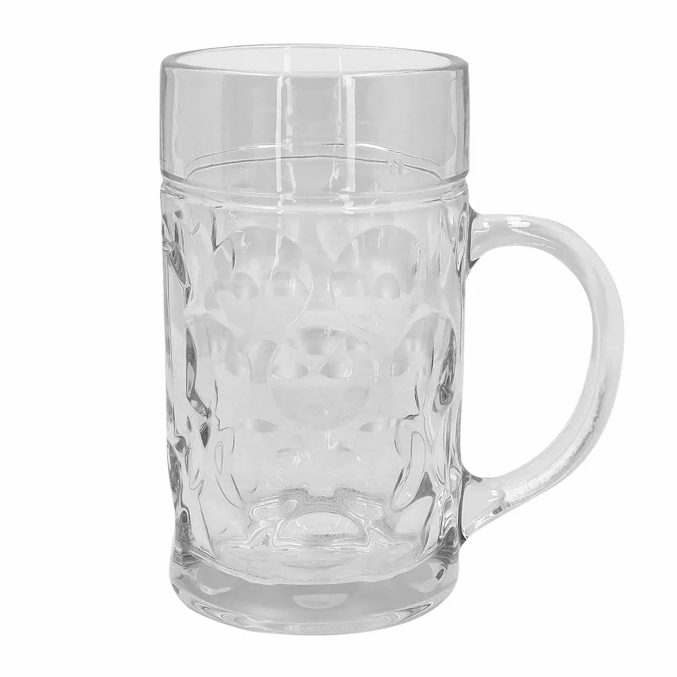 Boland - 54249 - Szklany kufel do piwa, 1 litr, kufel do piwa na imprezy, urodziny lub festiwale piwa, szklanka do picia na jeden kufel piwa