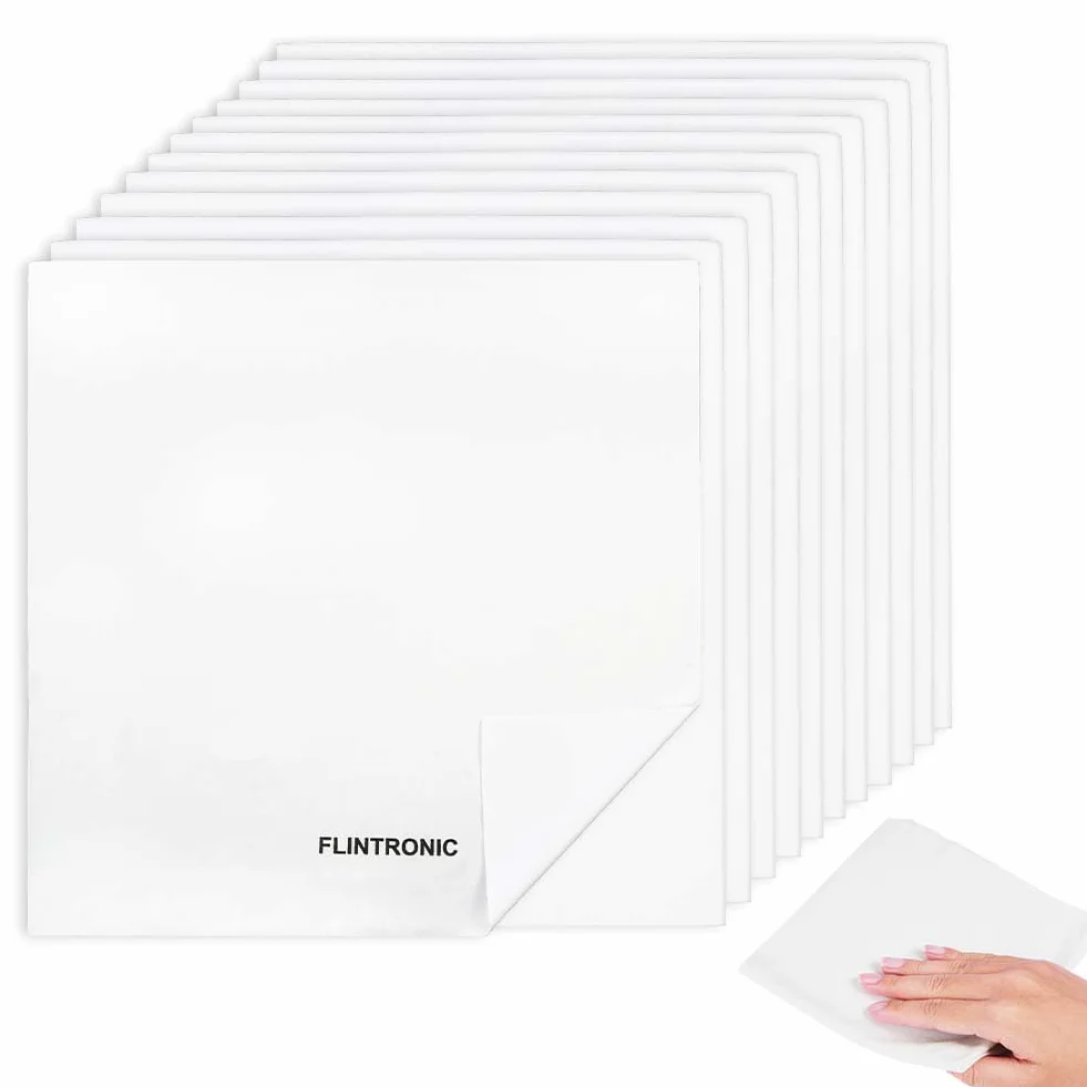 flintronic 8 szt. niestrzępiących się ściereczek do olejowania drewna, wielokrotnego użytku, ściereczki do czyszczenia szkła, ekranu, samochodu i usuwania kurzu, 30 x 30 cm