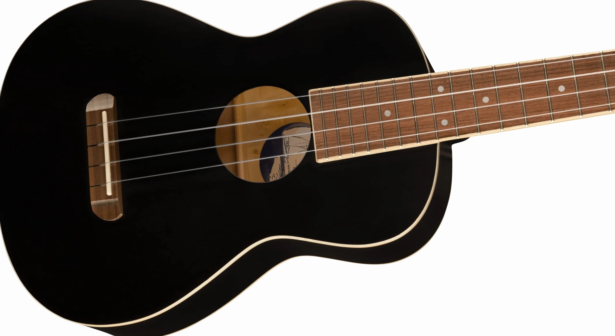 Fender Avalon Tenor ukulele z orzecha włoskiego, w kolorze czarnym