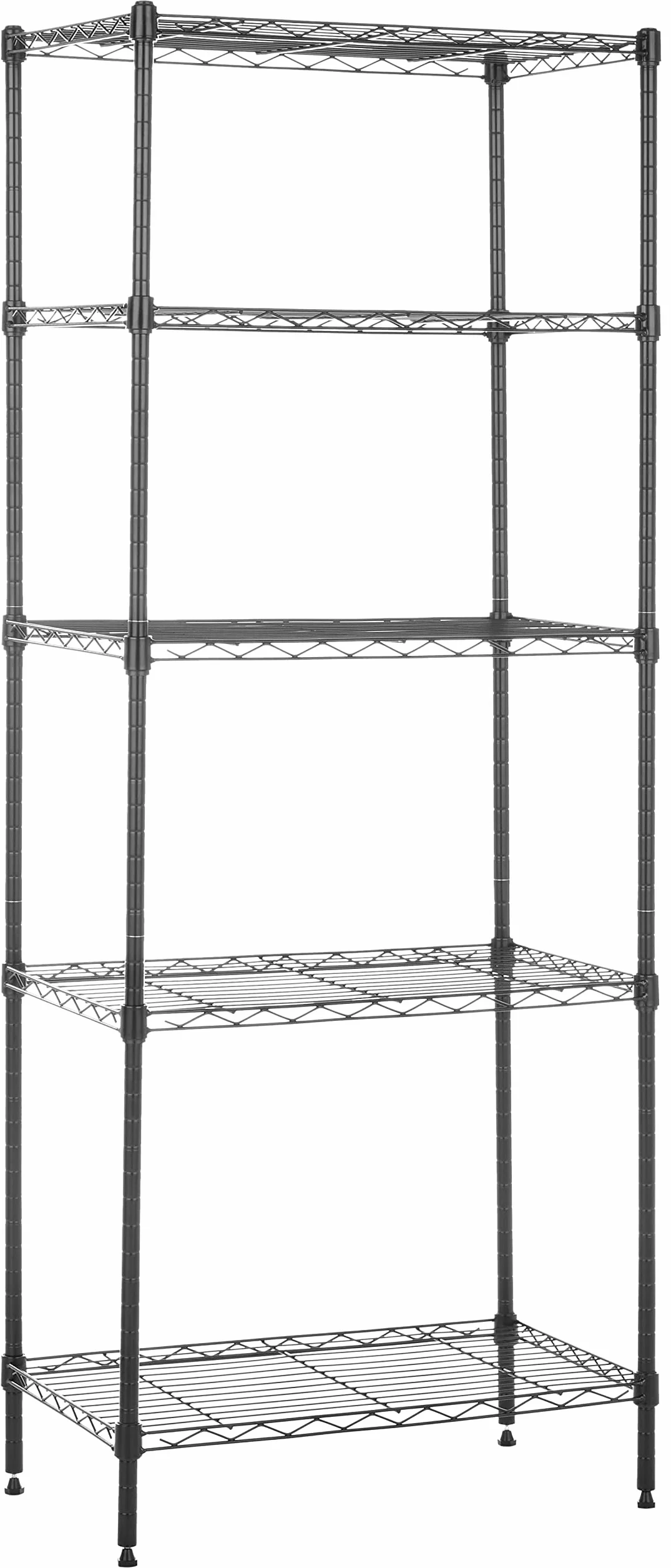 Amazon Basics Wąska szafka do przechowywania, z 5 półkami o regulowanej wysokości, z nóżkami poziomującymi, 60,1 x 35,6 x 152,4 cm (gł. x szer. x wys.), bez kółek
