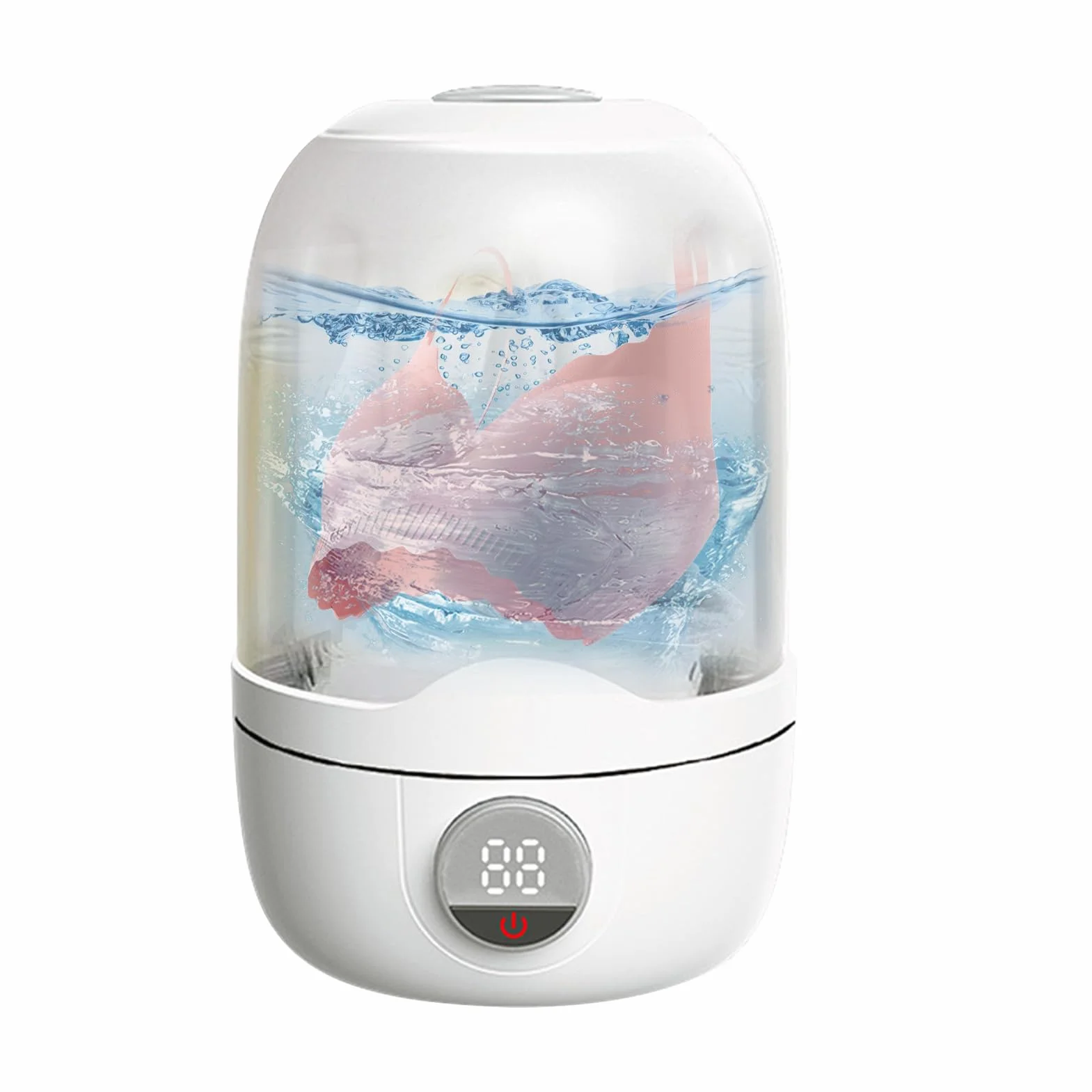 Portable Mini Washing Machine, Rechargeable Laundry Washer Cup, Camping Laundries Machine, Compact Wash Solution for Baby Clothes, Towels, Socks, Bras, 8.27 inches, Pink, White