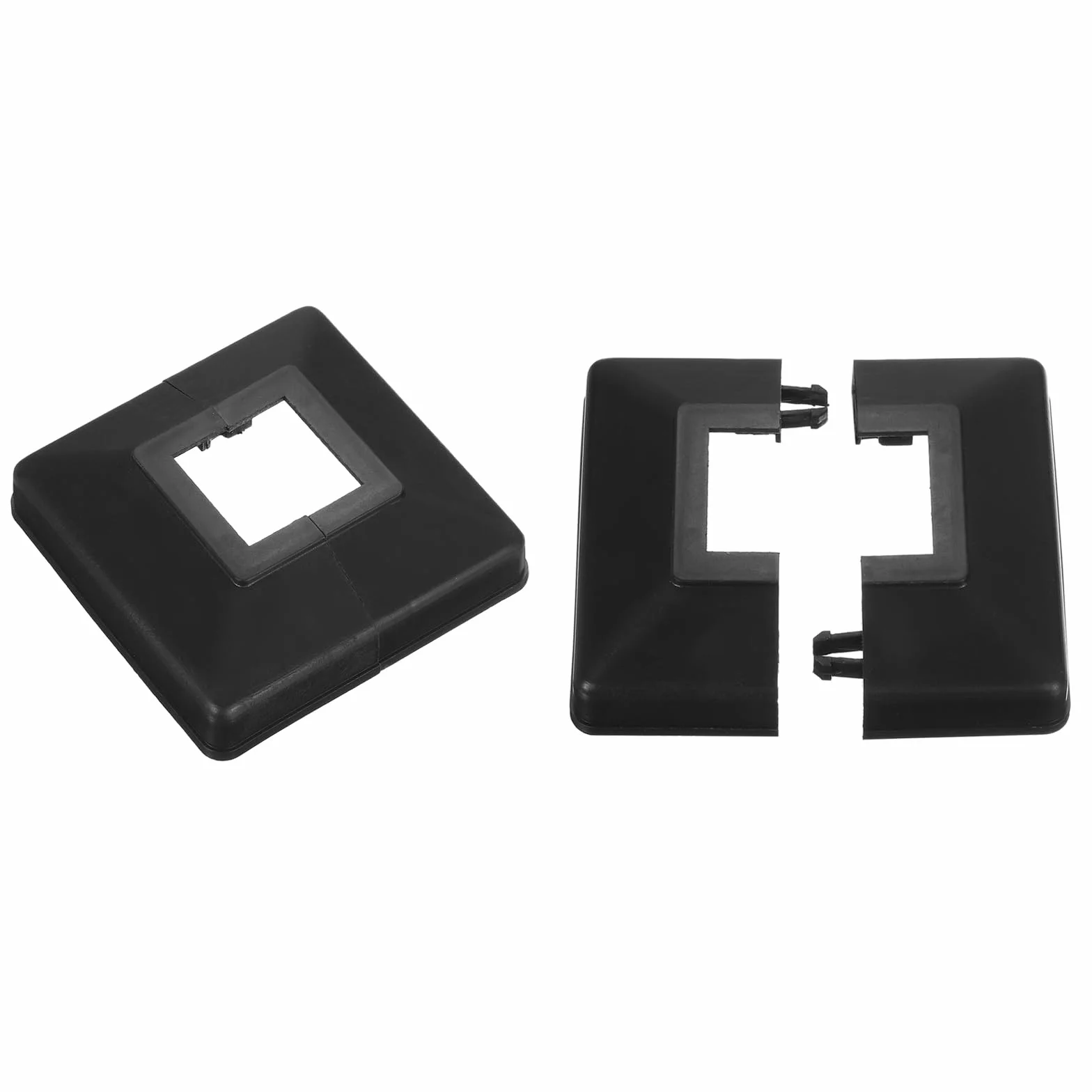 QUARKZMAN Osłona podstawy słupka, 2 szt. 30 x 30 mm / 1,2" x 1,2" x 1,2" plastikowa osłona na dno słupka do ogrodzenia balustrady schodów balkonowych, 88 x 88 mm / 3,5 x 3,5" (łącznie)