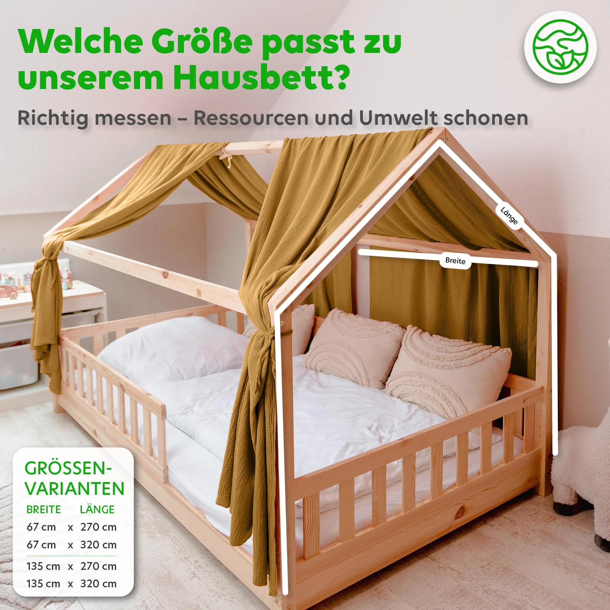 Lilimaus Zasłona ze 100% bawełny muślinowej, baldachim do łóżeczka dziecięcego, 90 x 200 cm, 120 x 200 cm, dekoracja łóżeczka dziecięcego, prezent dla dziewczynek i chłopców
