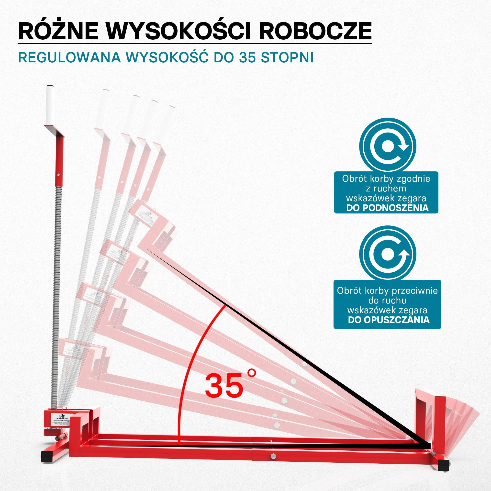 Wiltec Podnośnik boczny do traktorka kosiarki i quada do 400 kg, stalowy z regulacja nachylenia do 35°, bezpieczne serwisowanie maszyn ogrodowych