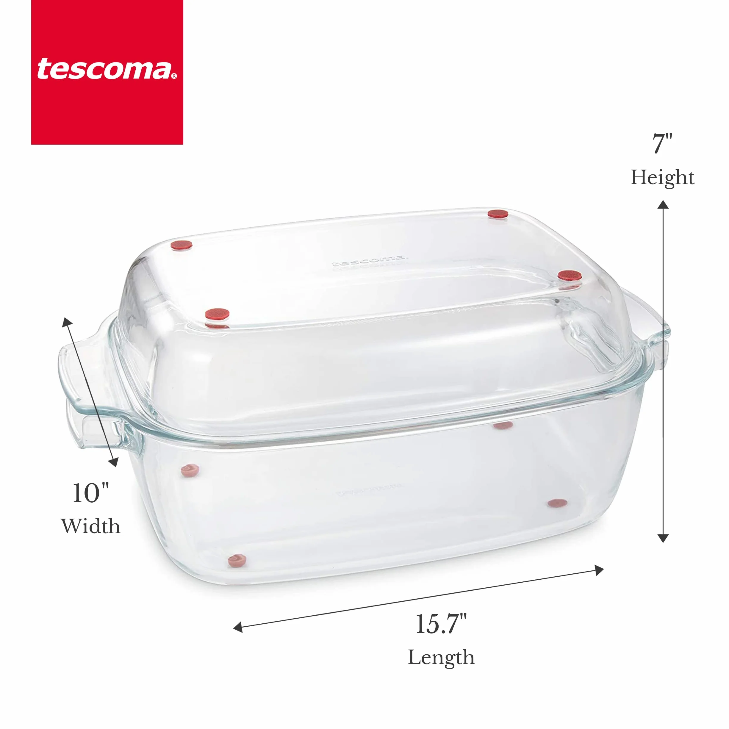 Tescoma GrandChef prostokątna brytfanna z pokrywką, szkło, 40 x 26 cm