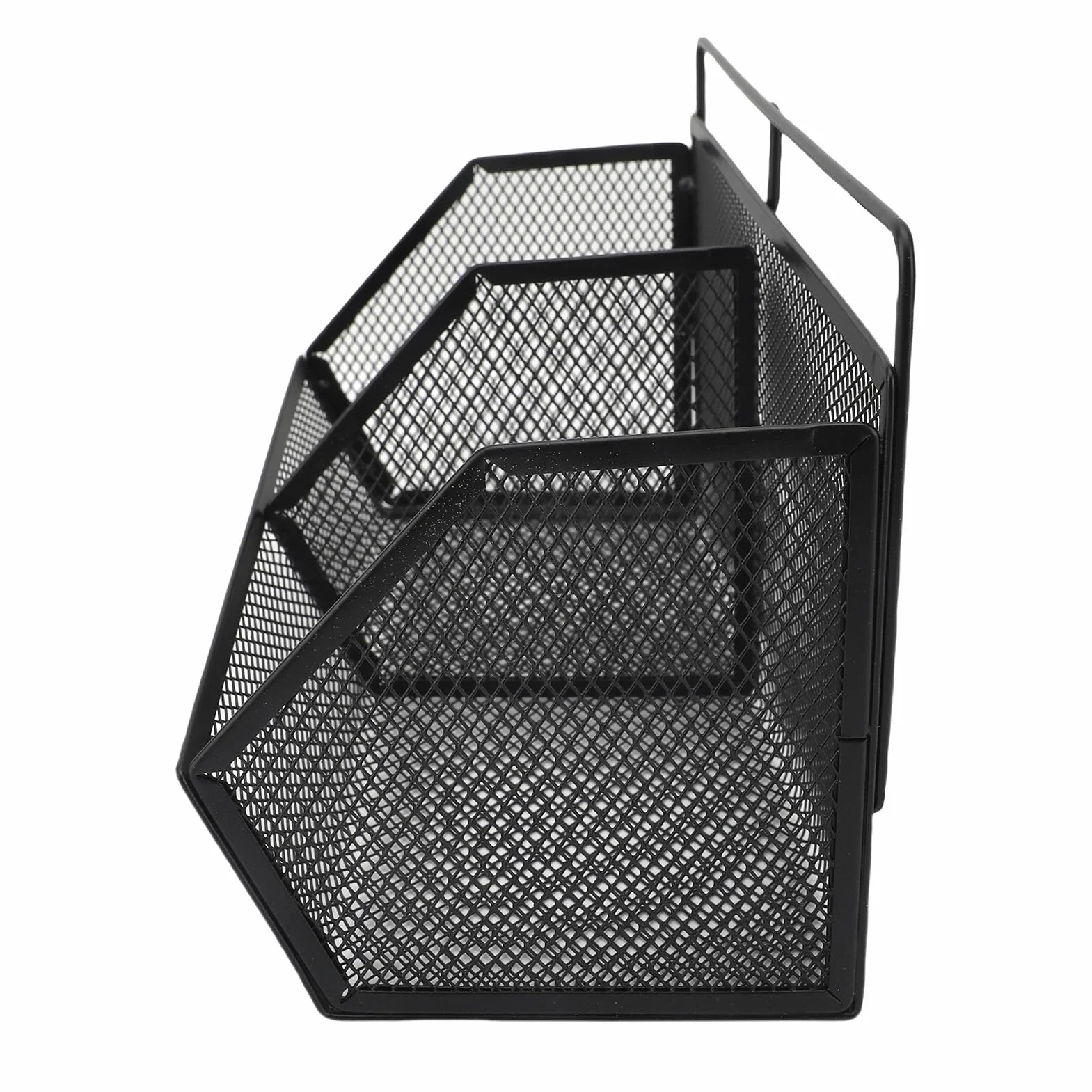 2 Czarna siatka do przechowywania na ścianie kosza wisząca kuchnia koszyka metalowa koszyki owocowe kosza łazienki z 2 klebienia na spiżarnię w łazience kuchennej (Black)