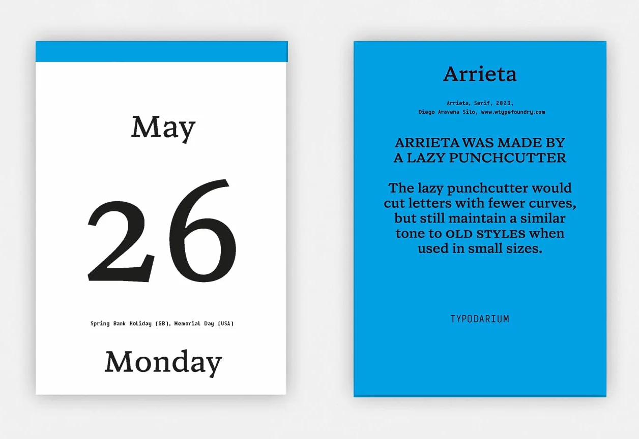 Typodarium 2025 /anglais/allemand: A 365 Day Type Calendar