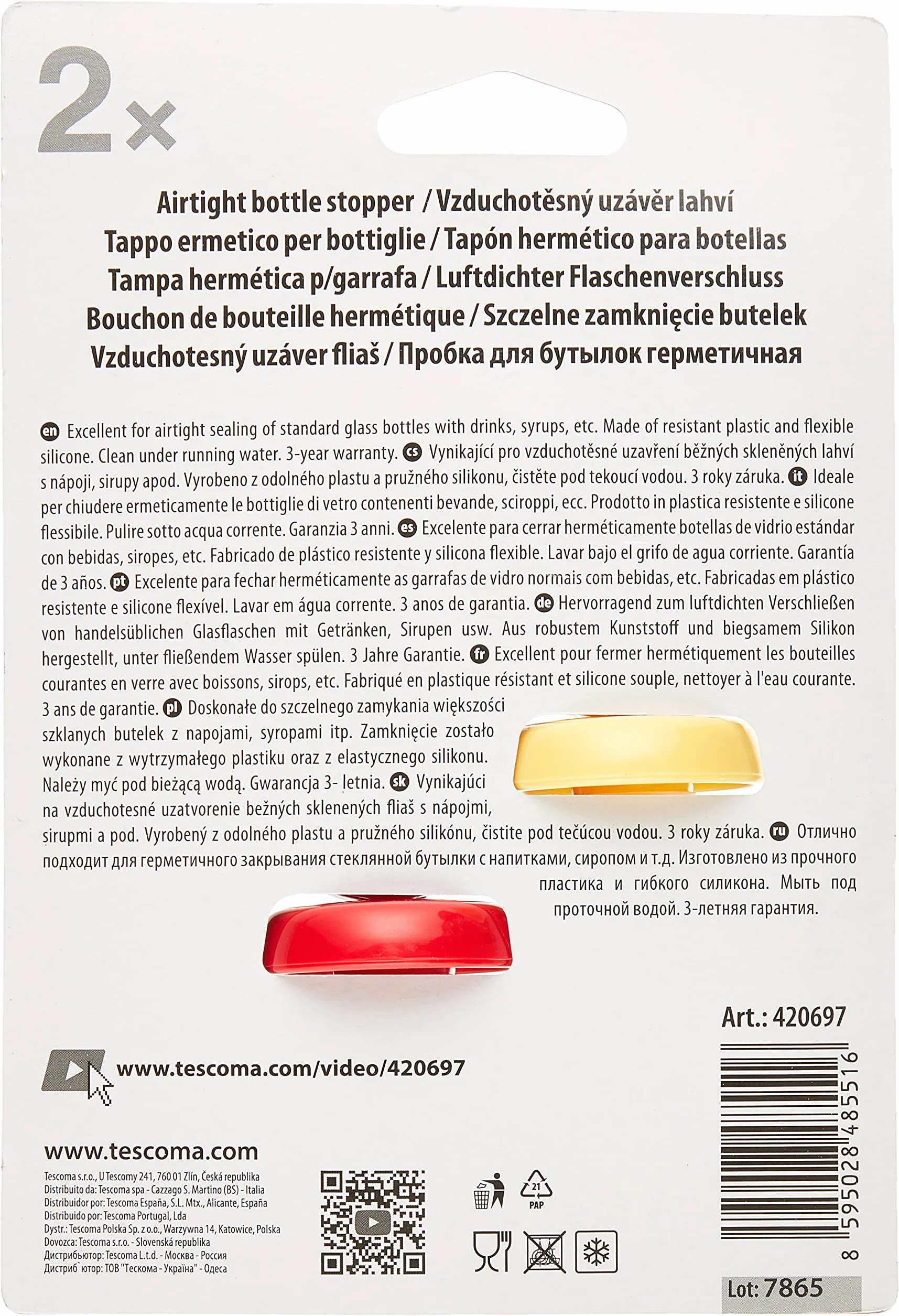 Tescoma hermetyczny korek do butelek Presto2, 2 szt.