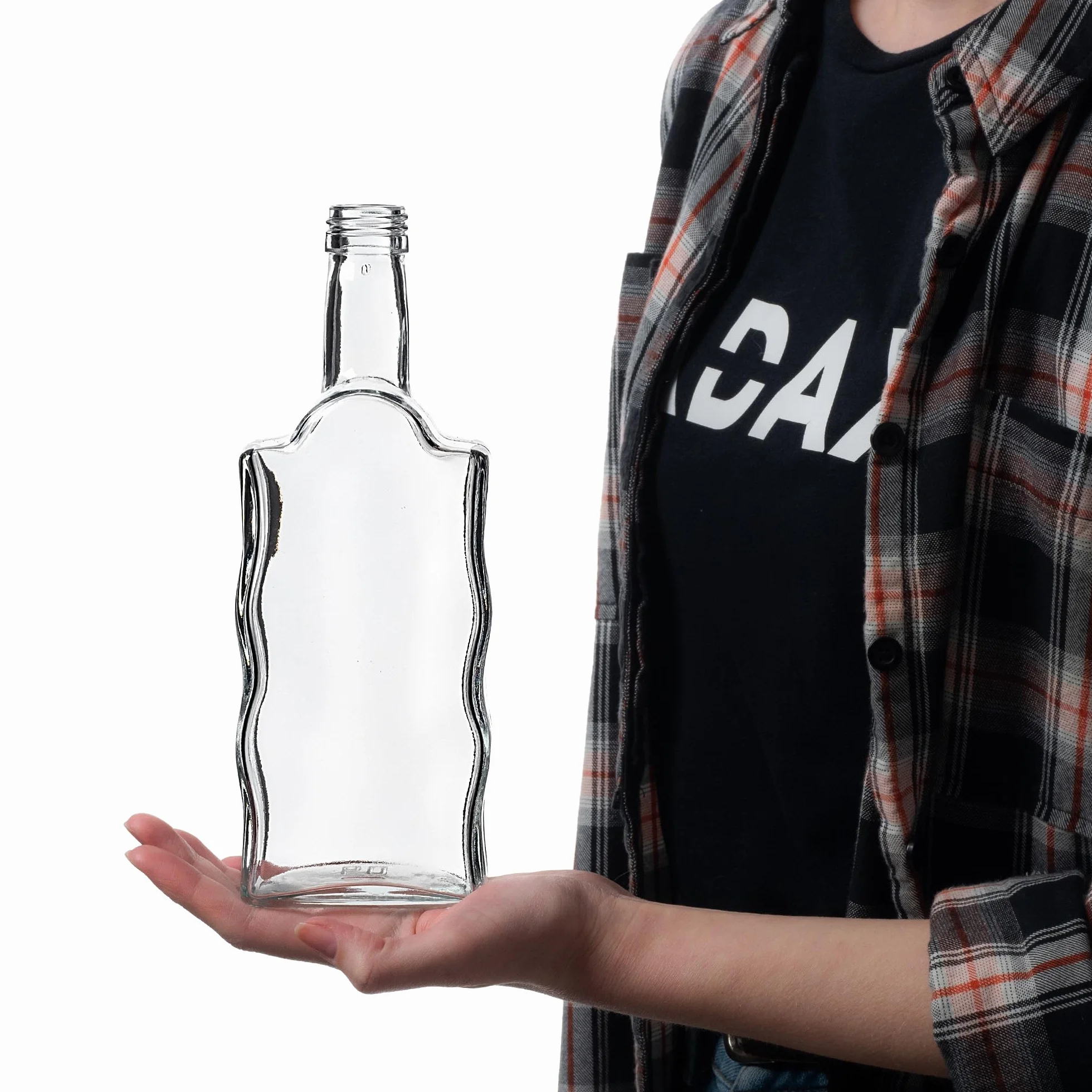 KADAX Szklane butelki 500 ml 10 sztuk puste na likier wino dekoracyjne czarne