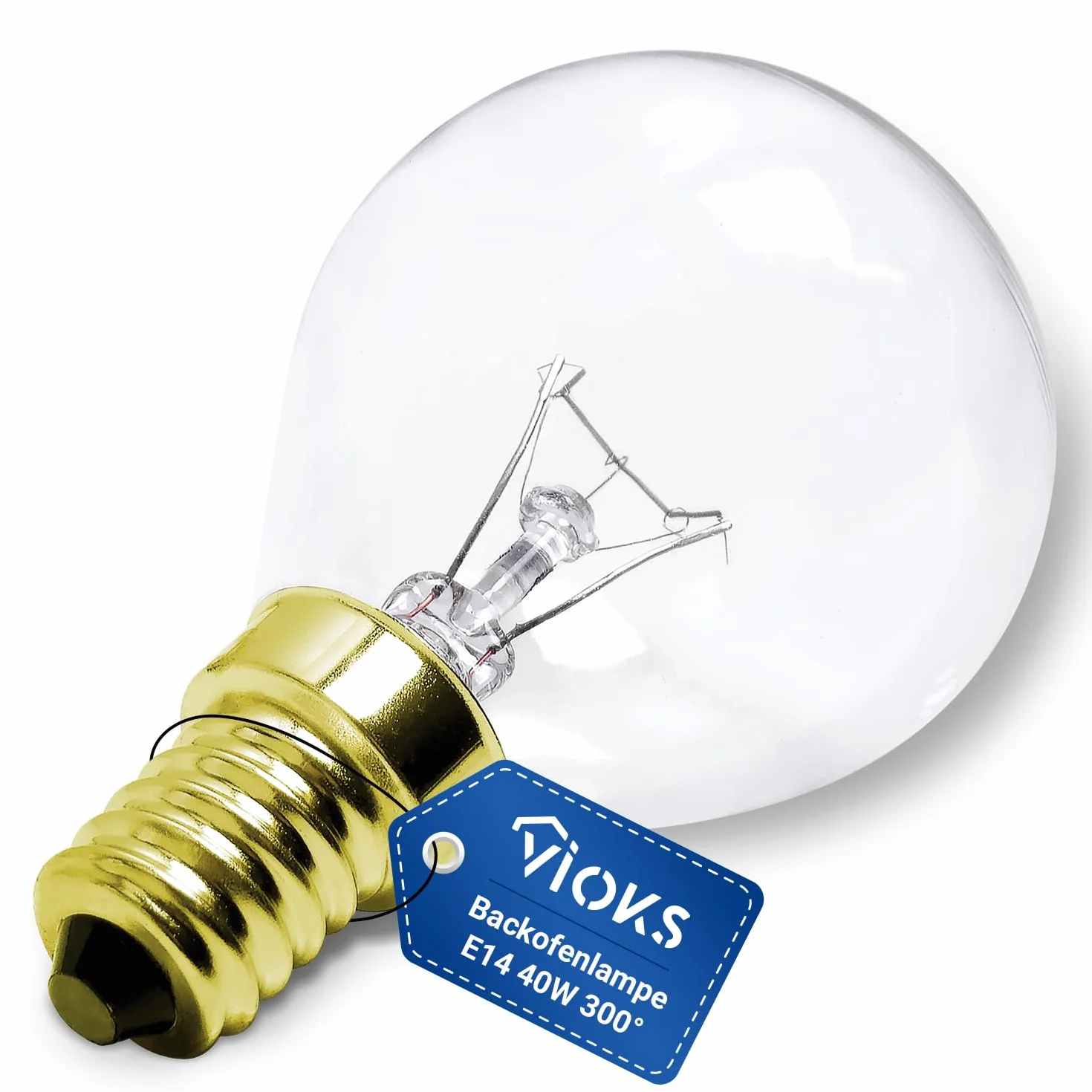 VIOKS Żarówka E14 40 W, 230 V, 300 °C, 45 mm, Ø 77 mm, do piekarnika Neff Bosch, Siemens piekarnika, lodówki, kuchenki mikrofalowej - lampa do piekarnika E14, żarówka i lampa, okap kuchenny