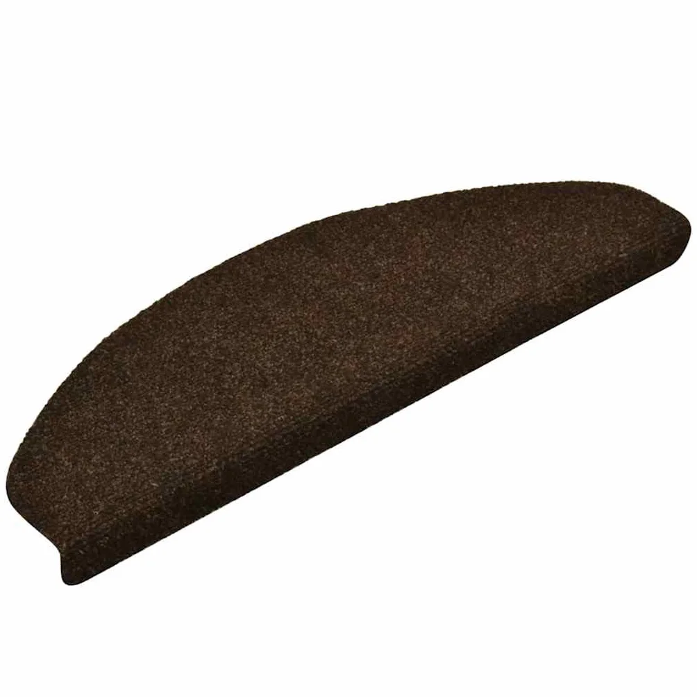 vidaXL Maty na schody samoprzylepne 15 szt. 65x21x4 cm Brązowe półokrągłe duże
