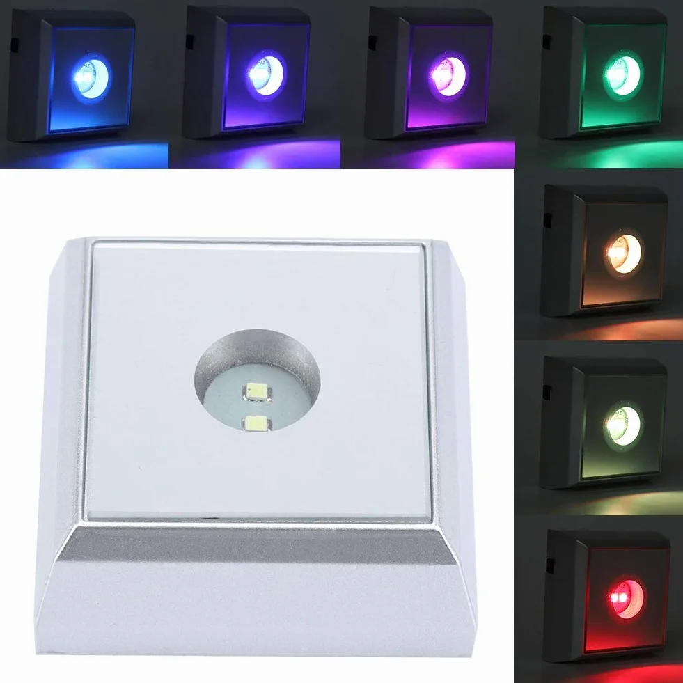 3D LED elegancki zmieniający się kolor stojak do wyświetlania kryształu, dzieło sztuki, diament (kolorowy)