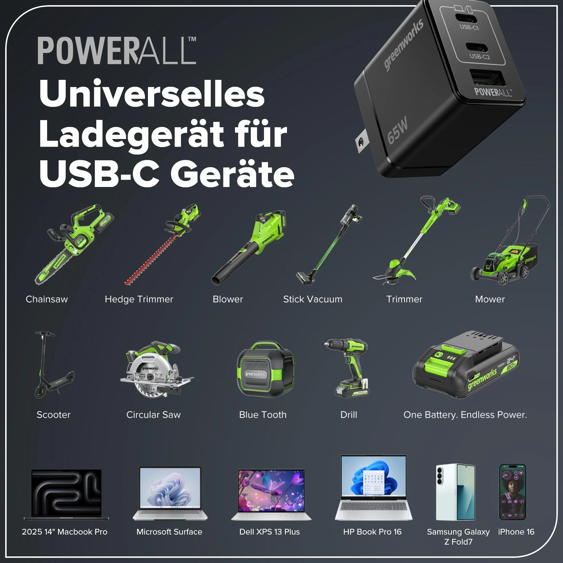 Greenworks 2 x 24 V (48 V) 30 cm bezszczotkowa łopata do śniegu ze światłem LED, kierunkowe sterowanie łopatkami, z (2) akumulatorami 4,0 Ah bez USB i szybką ładowarką 4 A z podwójnym portem
