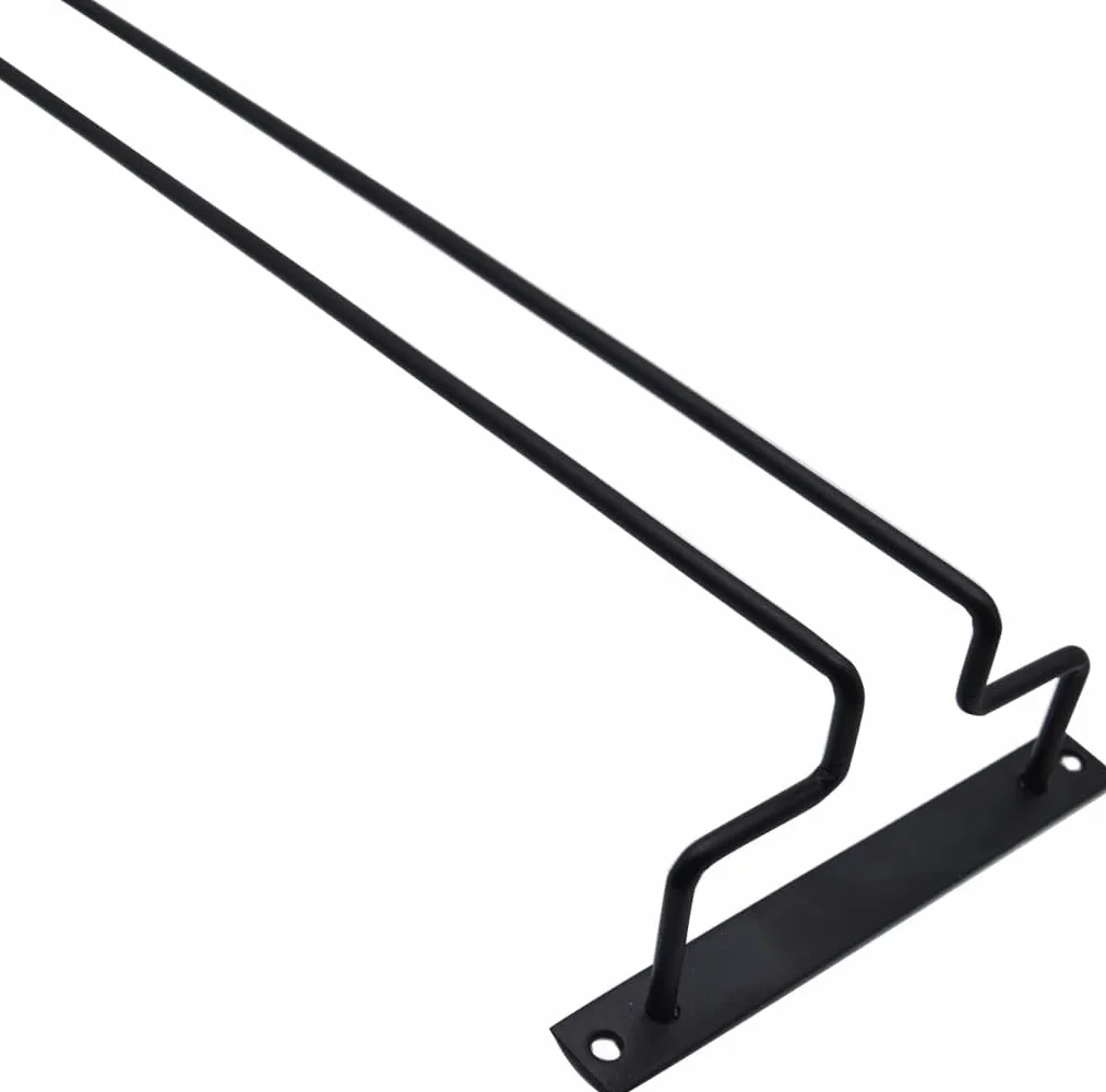 4 metalowe uchwyt na kieliszki, 40 cm do zawieszenia, wiszący regał pod regałem, uchwyt do baru, kuchni, pubu