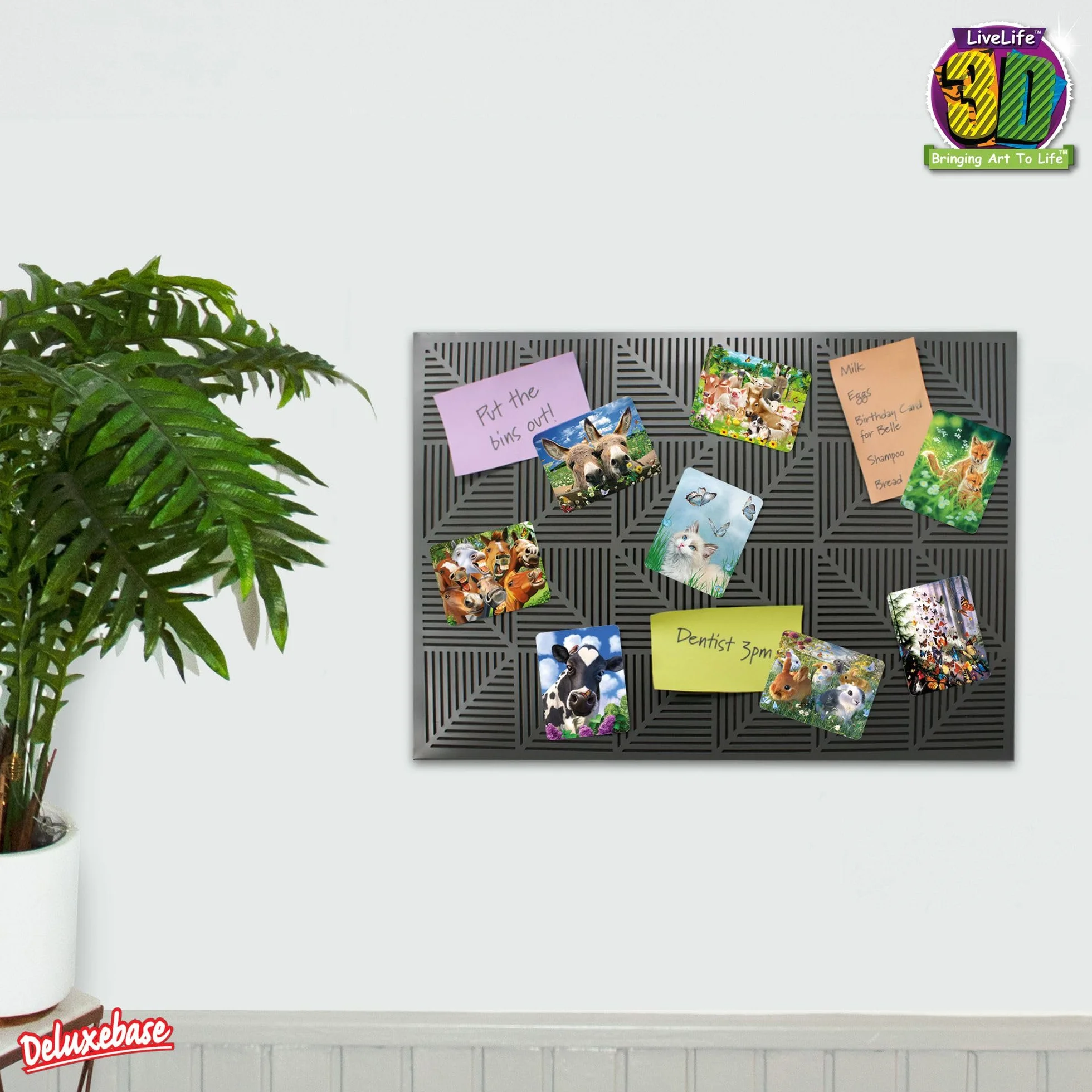 3D LiveLife Magnes - bydło górskie od Deluxebase. Soczewkowy magnes na lodówkę krowy 3D. Magnetyczna dekoracja dla dzieci i dorosłych z dziełami sztuki licencjonowanej przez renomowanego artystę