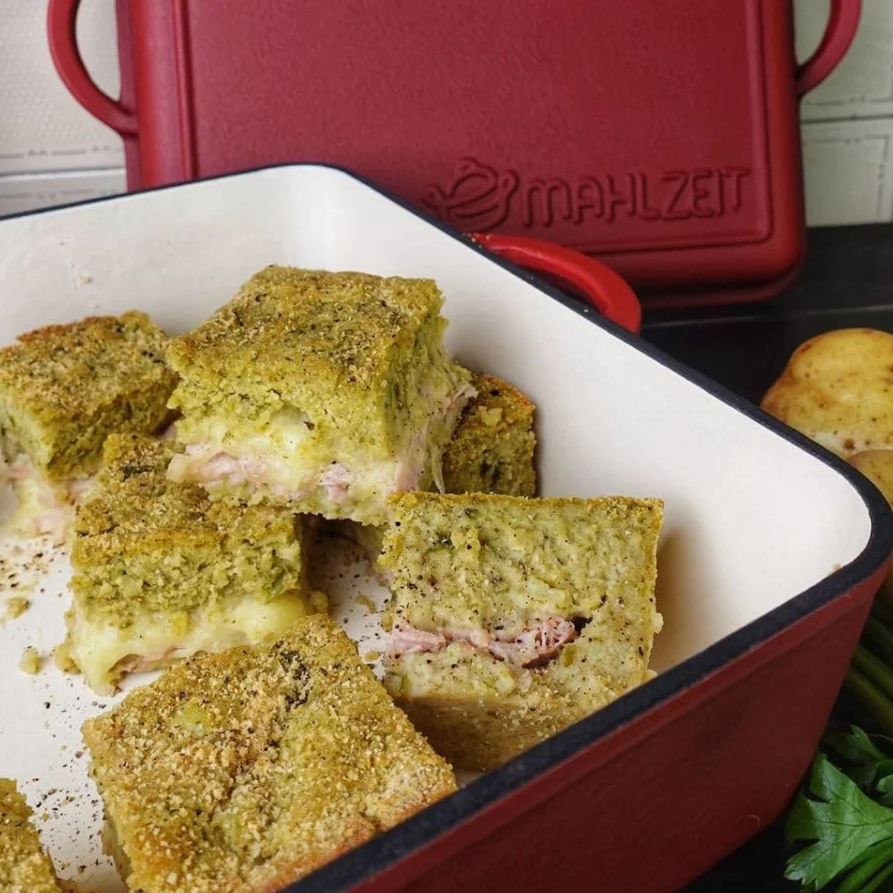 Mahlzeit Emaliowane Żeliwne Naczynie Do Pieczenia 10,8 L Dark Cherry Brytfanna 2 W 1 Z Patelnią Z Pokrywką