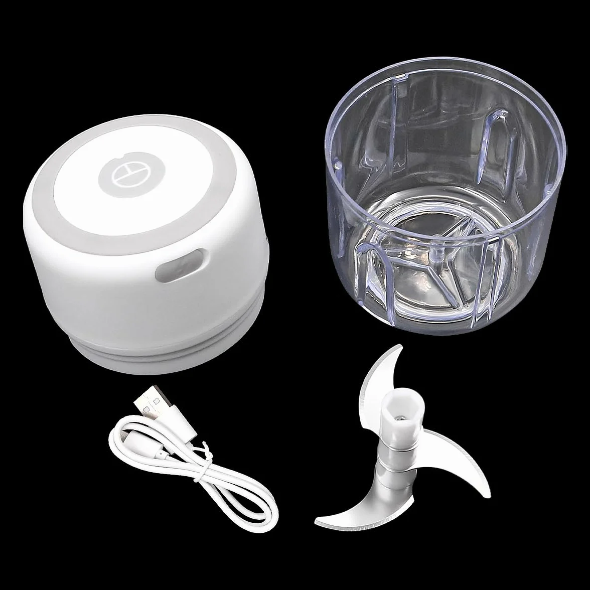 Elektryczny rozdrabniacz do żywności 250 ml mini bezprzewodowy przenośny młynek do mięsa ładowanie USB rozdrabniacz czosnku robot kuchenny do warzyw, orzechów, owoców, mięsa itp