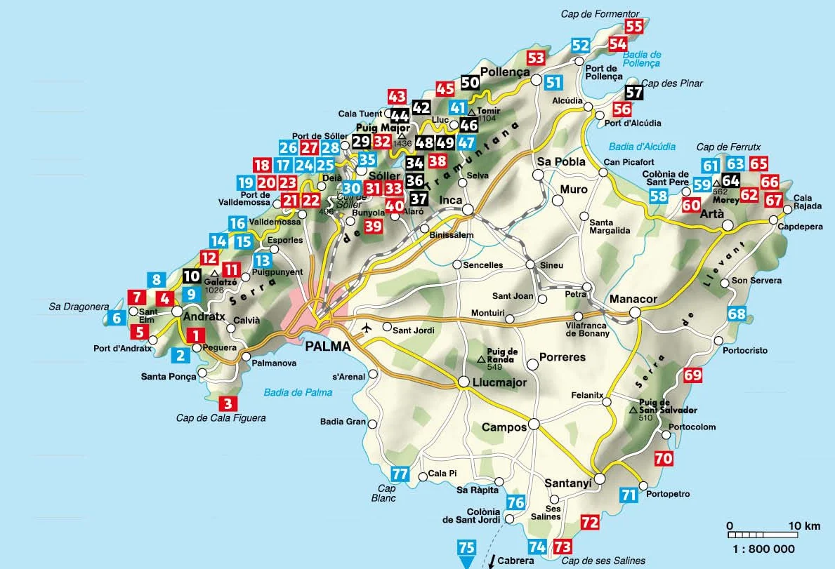 Majorque / mallorca (ang): The finest coastal and montain walks. 77 walks with GPS tracks