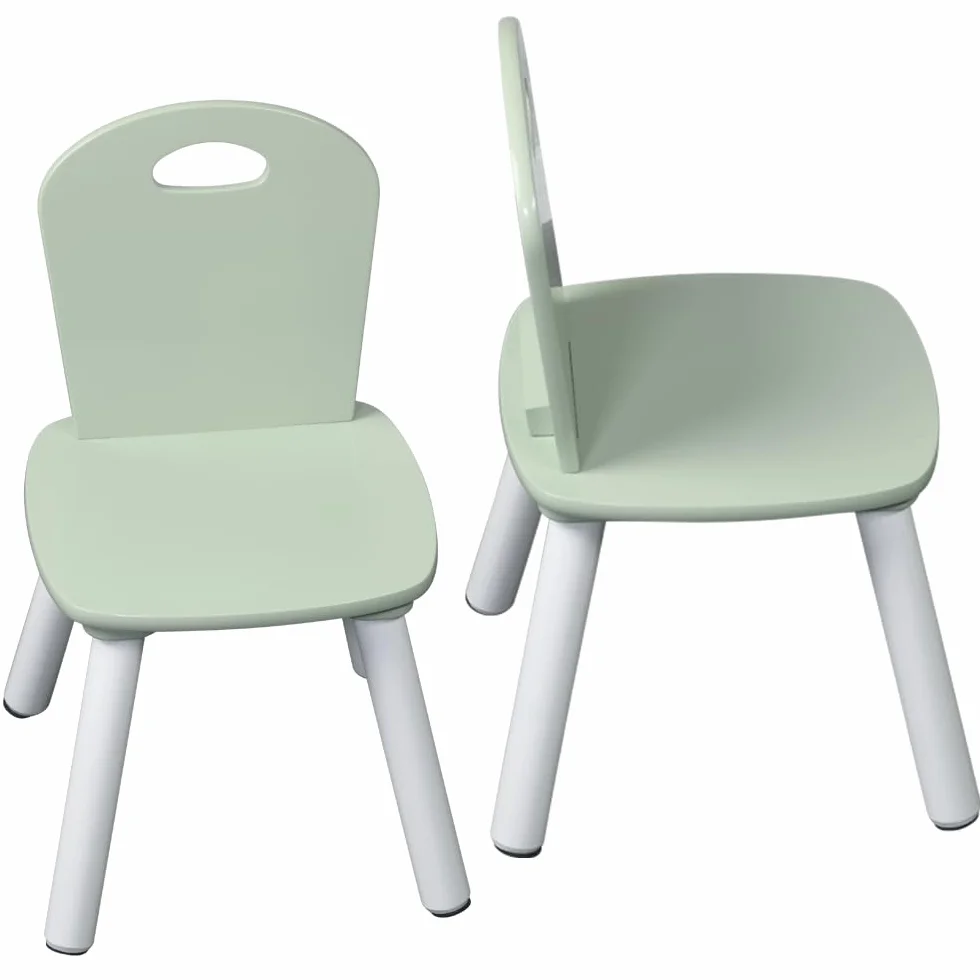 Kesper | stolik dziecięcy z 2 krzesłami, materiał: płyta pilśniowa, wymiary: 55 x 55 x 45 cm, kolor: biały, zielony | 17733 13