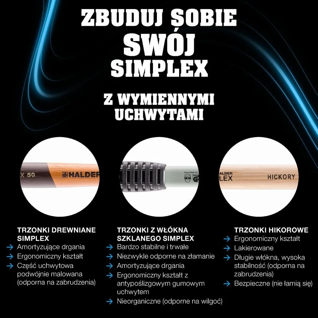 Obuch do młotka z miekkim bijakiem SIMPLEX, z aluminium 40mm HALDER