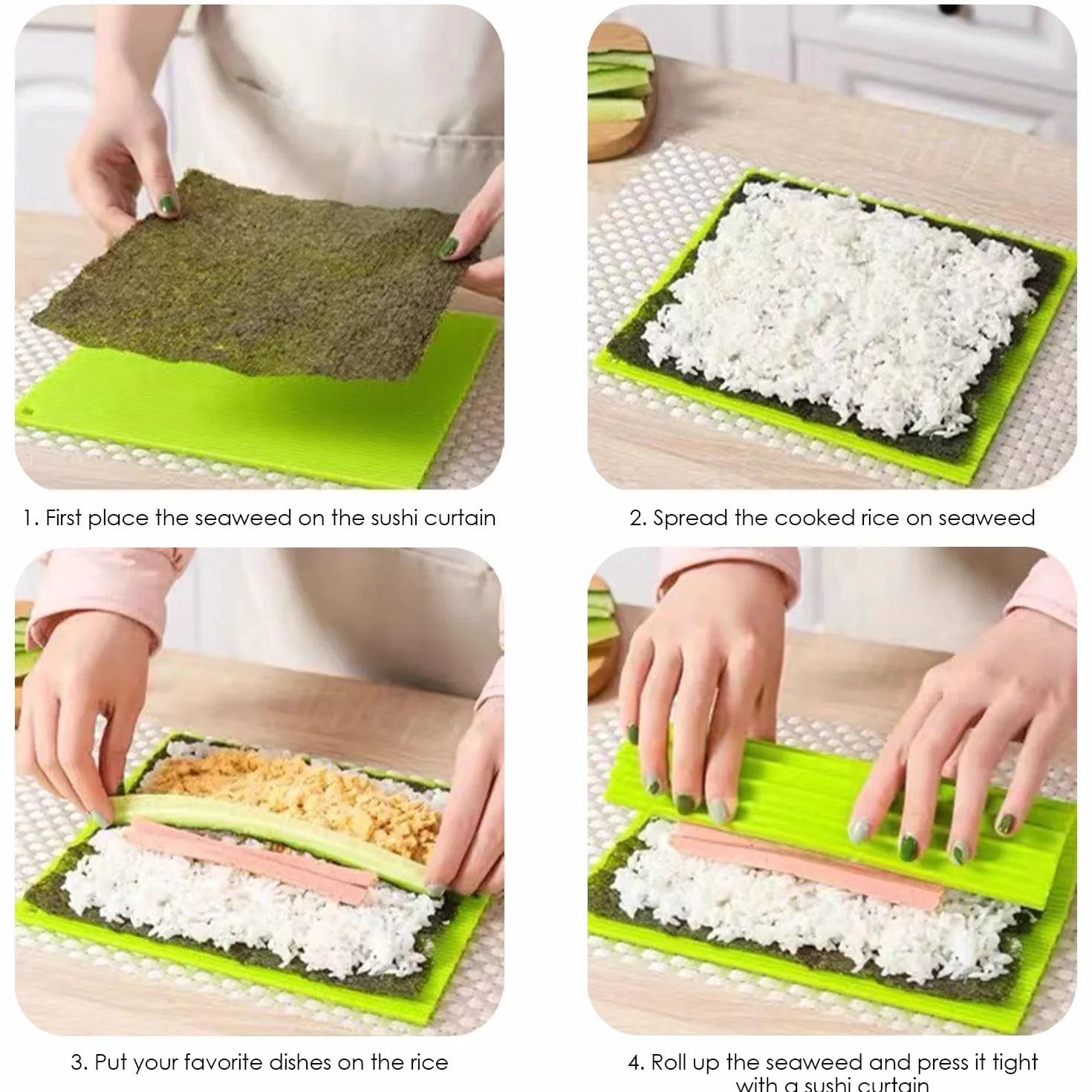 Silikonowa mata do sushi z łyżką do ryżu, narzędzia kuchenne