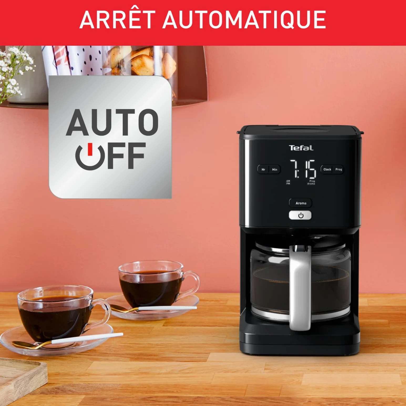 Tefal Smart'n Light ekspres do kawy programowalny filtr 24h 1,25 l czarny