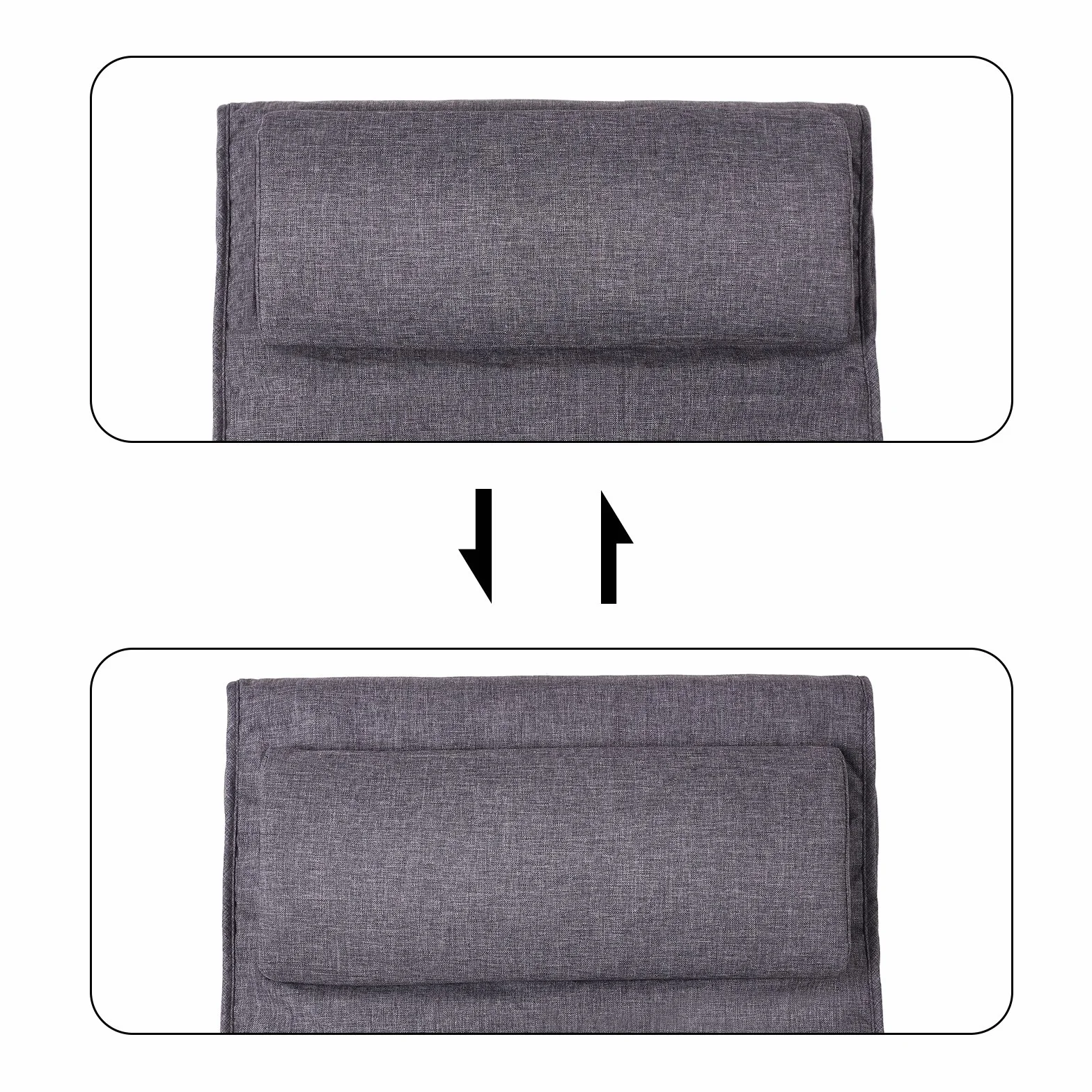 SONGMICS LYY42GYZ Fotel bujany, z 5-stopniową regulacją podnóżka, fotel relaksacyjny, obciążenie 150 kg, stelaż z drewna brzozowego, obicie z imitacji lnu, ciemnoszary