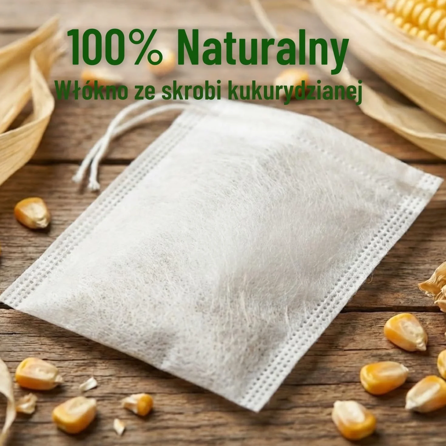 Biodegradowalne Puste Torebki ze Skrobią Kukurydzianą do Herbaty 100 szt.