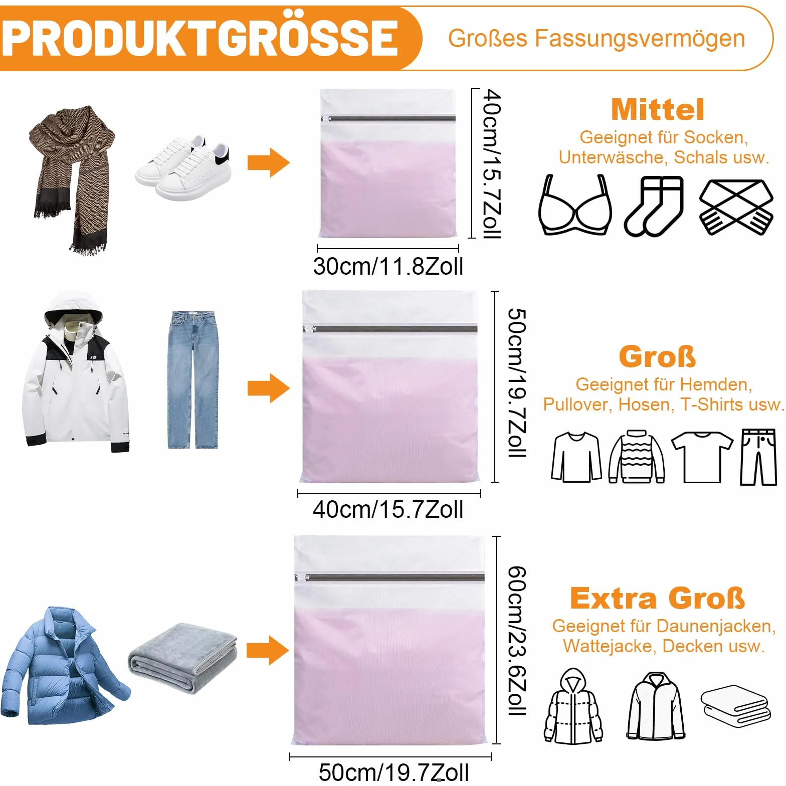 Dntorx worek na pranie do pralki z zamkiem błyskawicznym 30x40cm 40x50cm 50x60cm