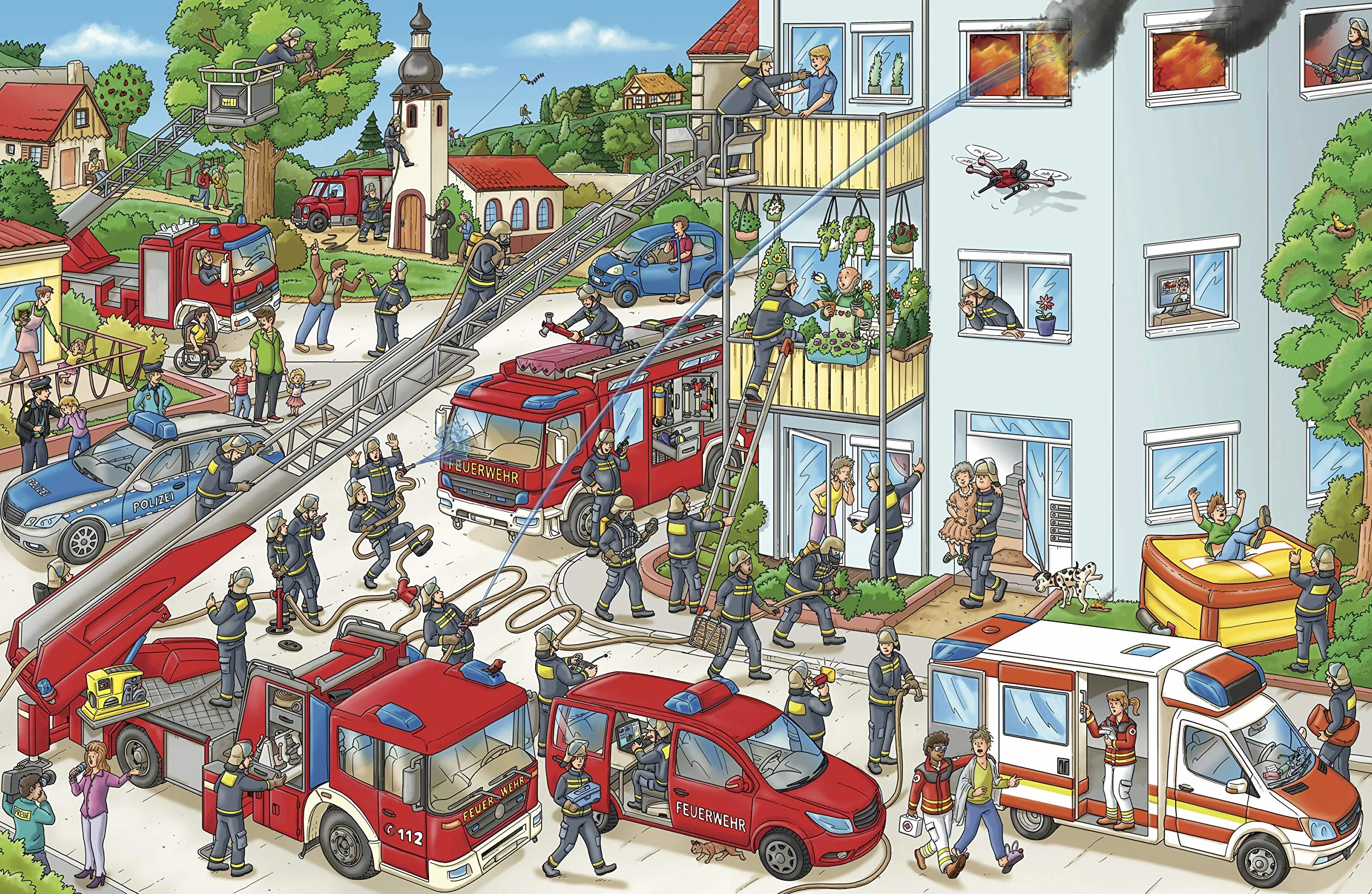 Feuerwehr Wimmelbuch - Das große Bilderbuch ab 2 Jahre: Kinderbücher ab 2 Jahre