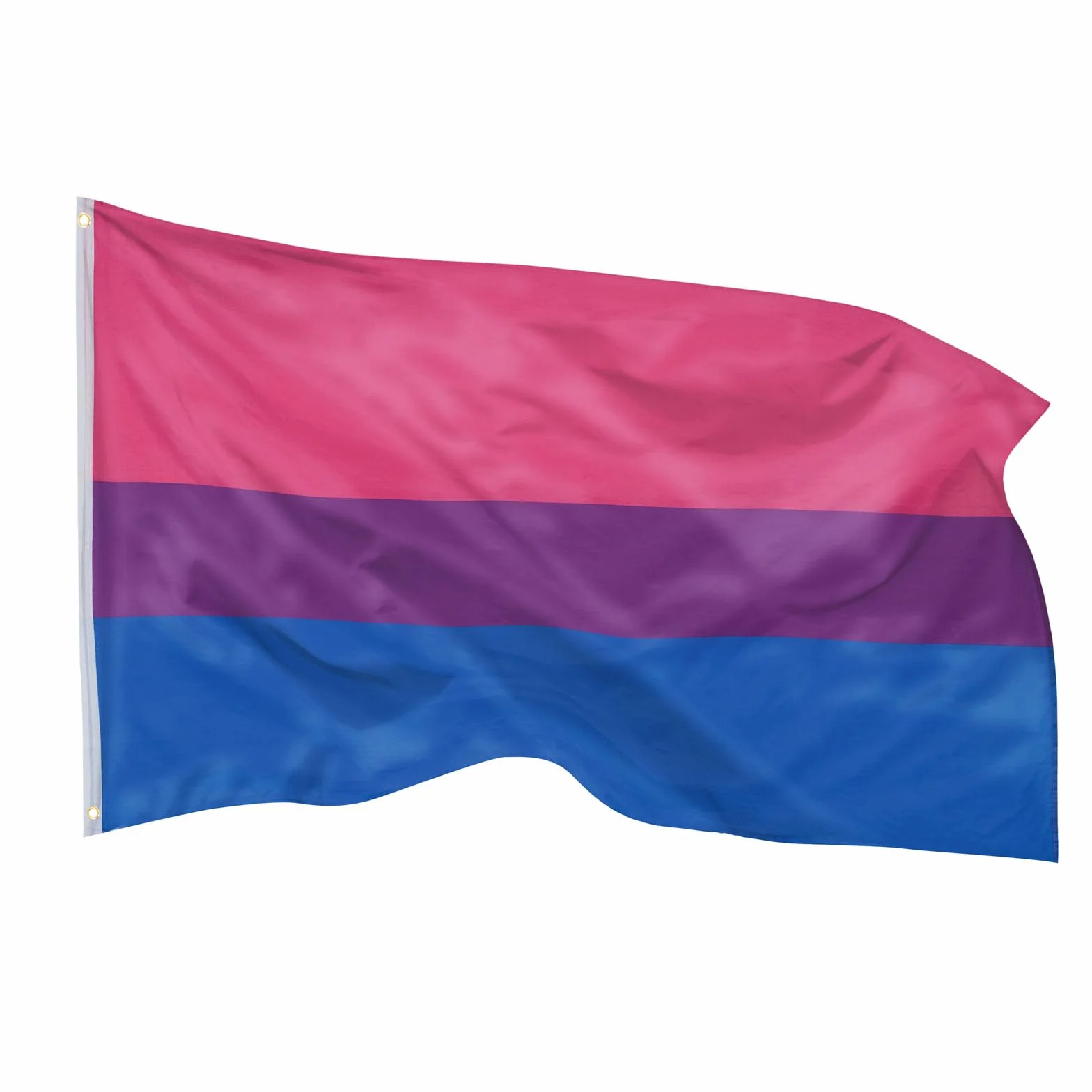 PHENO FLAGS Flaga Bi Pride - Biseksualizm flaga z mosiężnymi oczkami - 90 x 150 cm - odporne na warunki atmosferyczne flagi na maszt - 100% poliester