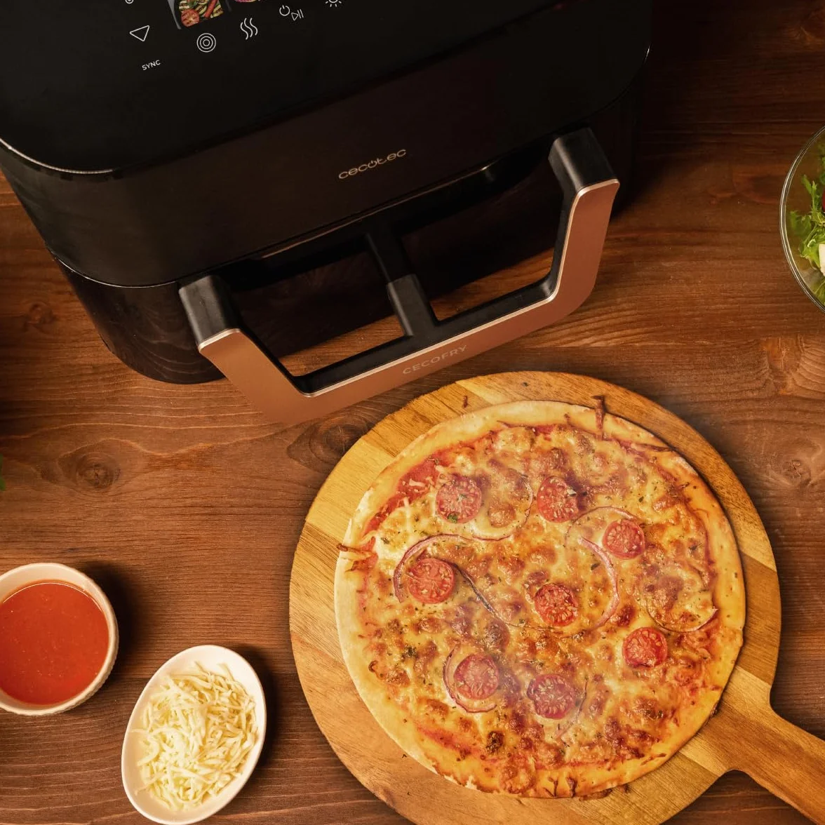 Cecotec Frytkownica powietrzna 10 l, frytkownica powietrzna Cecofry&Grill Smokin 11000, 2200 W, frytkownica 3 w 1, grill, płyta grillowa, zintegrowana wędzarnia, 10 menu, temperatura 40-200°C,
