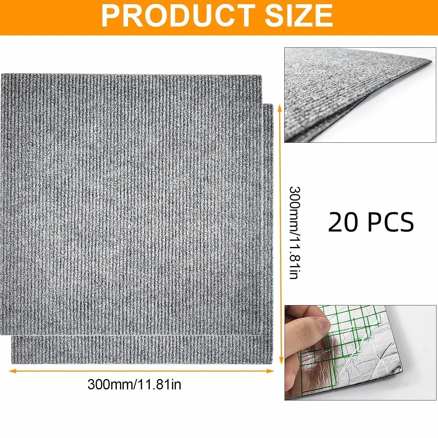 20 sztuk samoprzylepna mata podłogowa, dywaniki do salonu 30 x 30 cm, do ochrony podłogi krzesła w salonach, sypialniach, biurach i hotelach