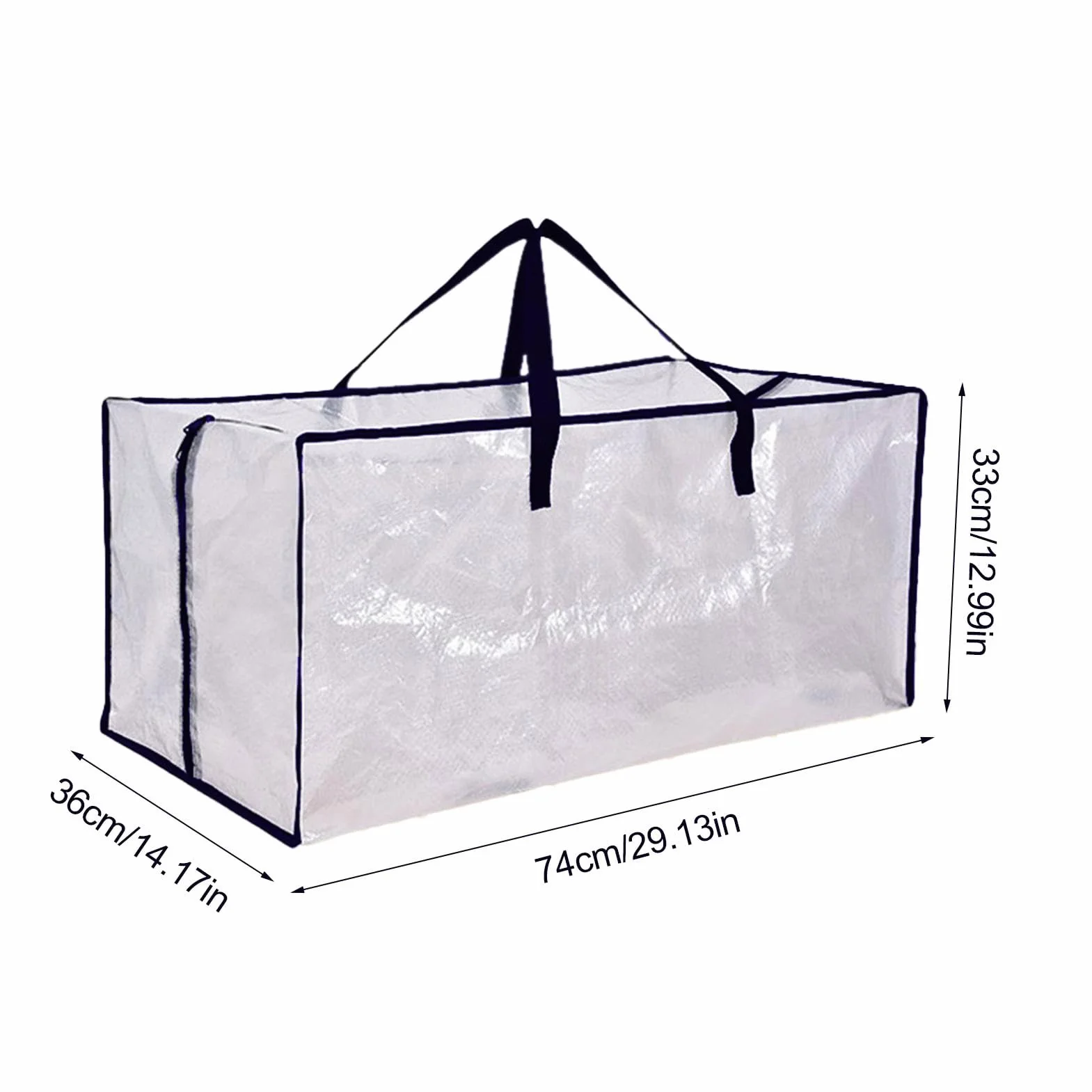 Large Packing Storage Bags, Heavy-Duty Moving Totes with Zipper and Thick Tear-Resistant Material, Space-Saving Organizer for Home and Travel, 29.13x14.17x12.99 Inches