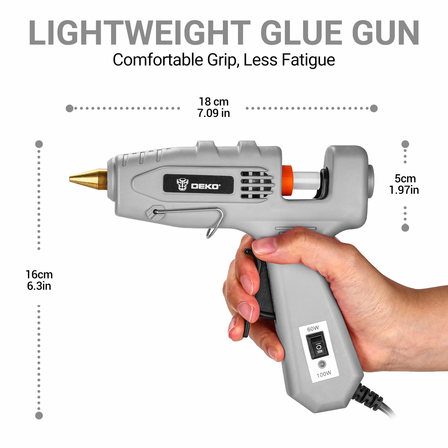 Pistolet do klejenia na gorąco 60/100 W: DEKO pistolet do klejenia z 25 pałeczkami do klejenia na gorąco 11 mm x 100 mm, do majsterkowania, sztuki, rzemiosła i szybkich napraw w domu i biurze, różowy