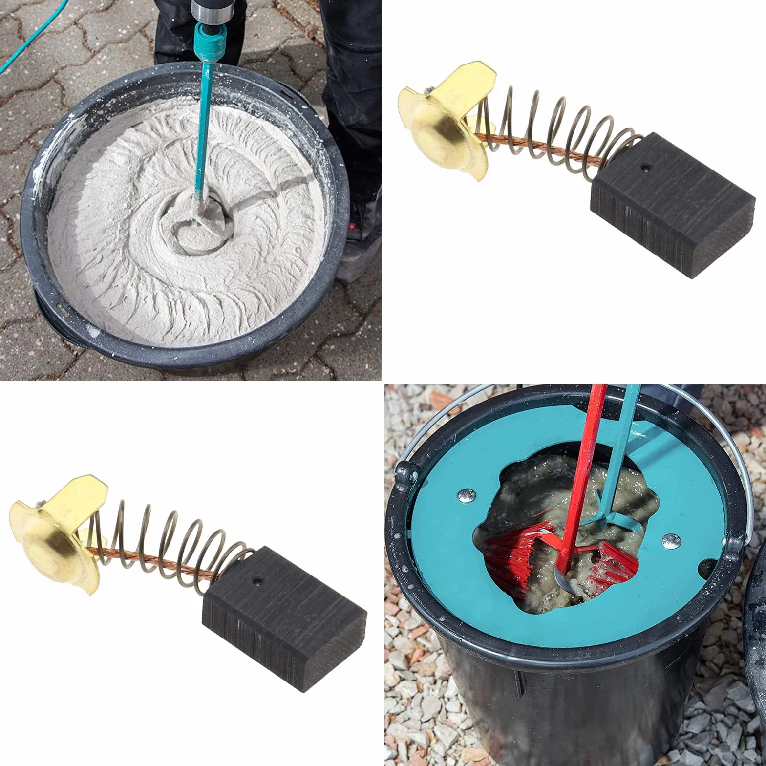 2 pary szczotek węglowych, mieszadło z automatycznym zatrzymaniem, część zamienna 6 x 11 x 15 mm, kompatybilne z Collomix UniMix mieszadło cementowe U1300 akcesoria do elektronarzędzi