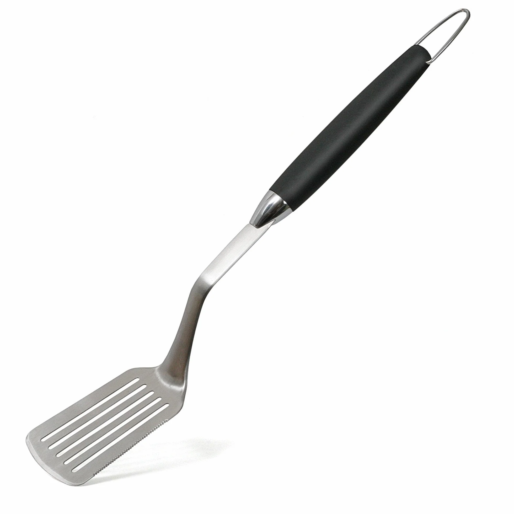 wenco Łopatka do grilla ze zintegrowanym ostrzem, 51 cm, stal nierdzewna/tworzywo sztuczne, odporna na wysokie temperatury, ergonomiczny uchwyt, łopatka do patelni z zawieszeniem i wgłębieniami