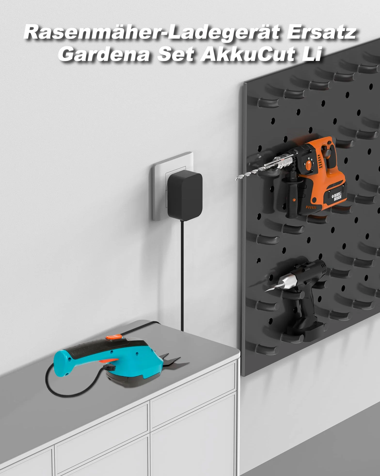 Gardena 9850-9852 akumulatorowe nożyce do trawy ComfortCut ClassicCut, ładowarka 5,5V