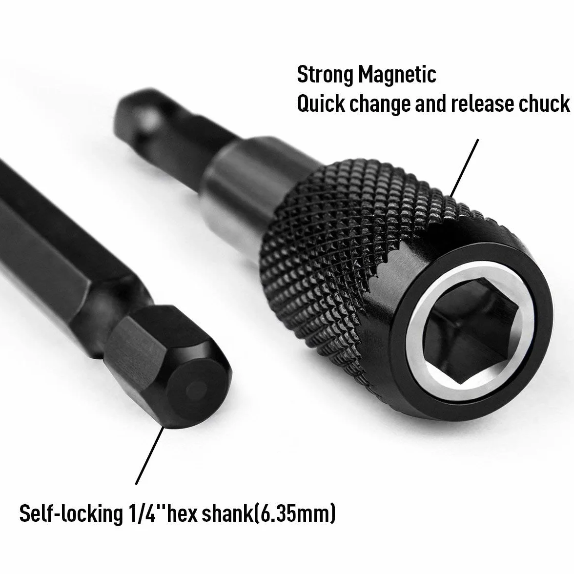 QWORK® 3 szt. 1/10.2 cm sześciokątny uchwyt na wkrętak nasadowy, magnetyczny zestaw adapterów przedłużających do śrub, nakrętek, wiertarki, sterownika, zestawu wierteł i sterownika ręcznego