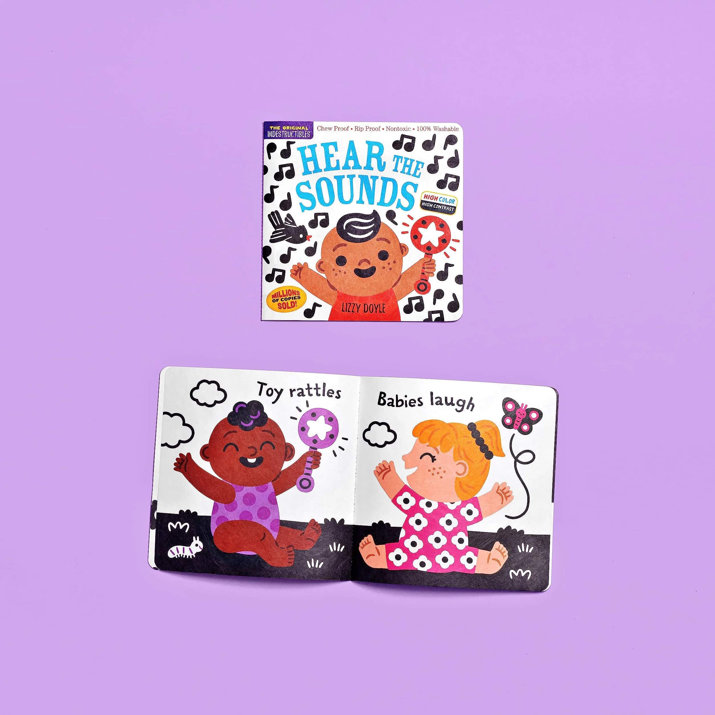 Indestructibles: Hear the Sounds (High Color High Contrast): Chew Proof - Rip Proof - Nontoxic - 100% Washable (Book for Babies, Newborn Books, Safe to Chew)