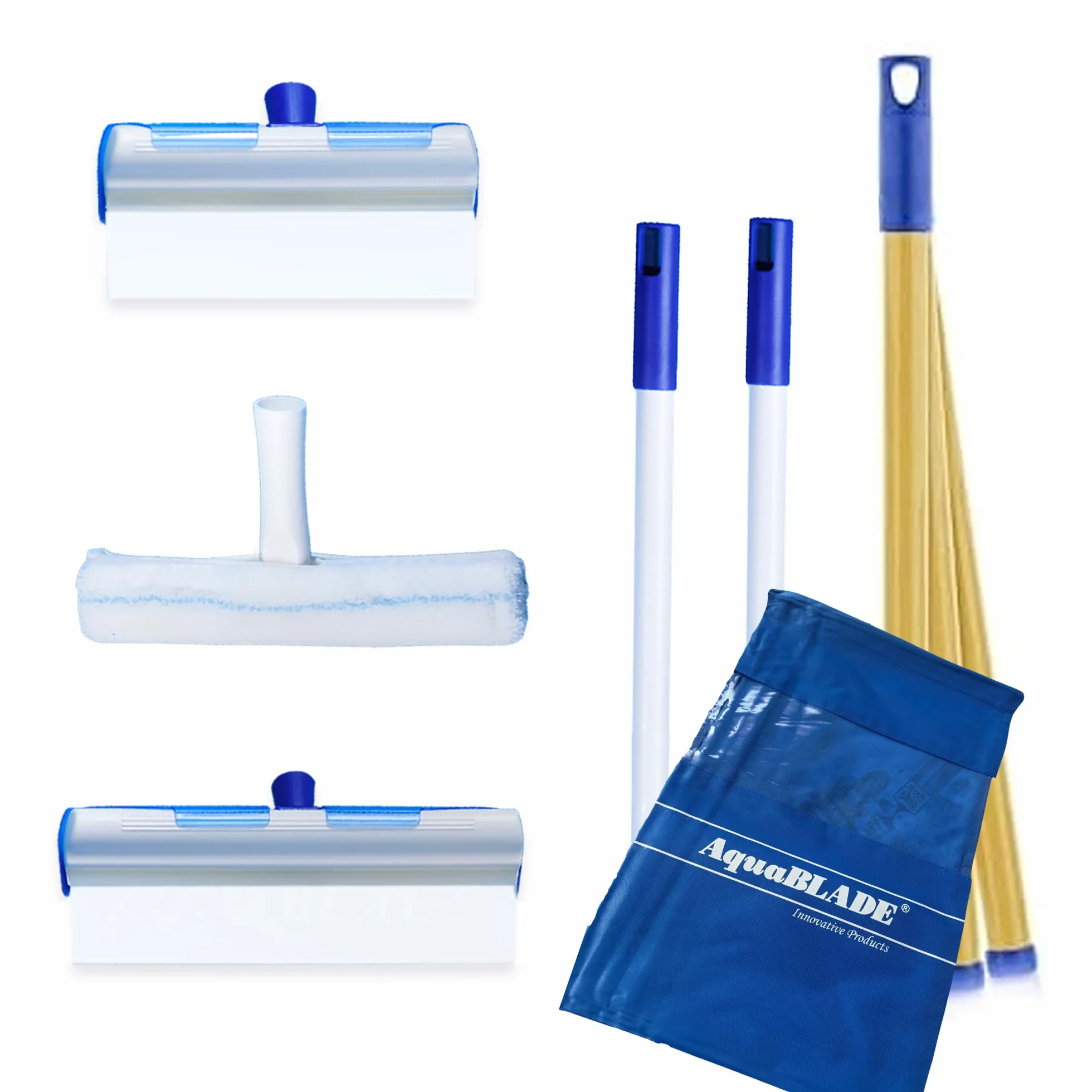 Aquablade® W THE ORIGINAL | Silikonowa wycieraczka z zbiornikiem | Zestaw do czyszczenia okien | Profesjonalna jakość | HS CODE 9603909900 REX Customs Authorification N° ITREXIT04942720287