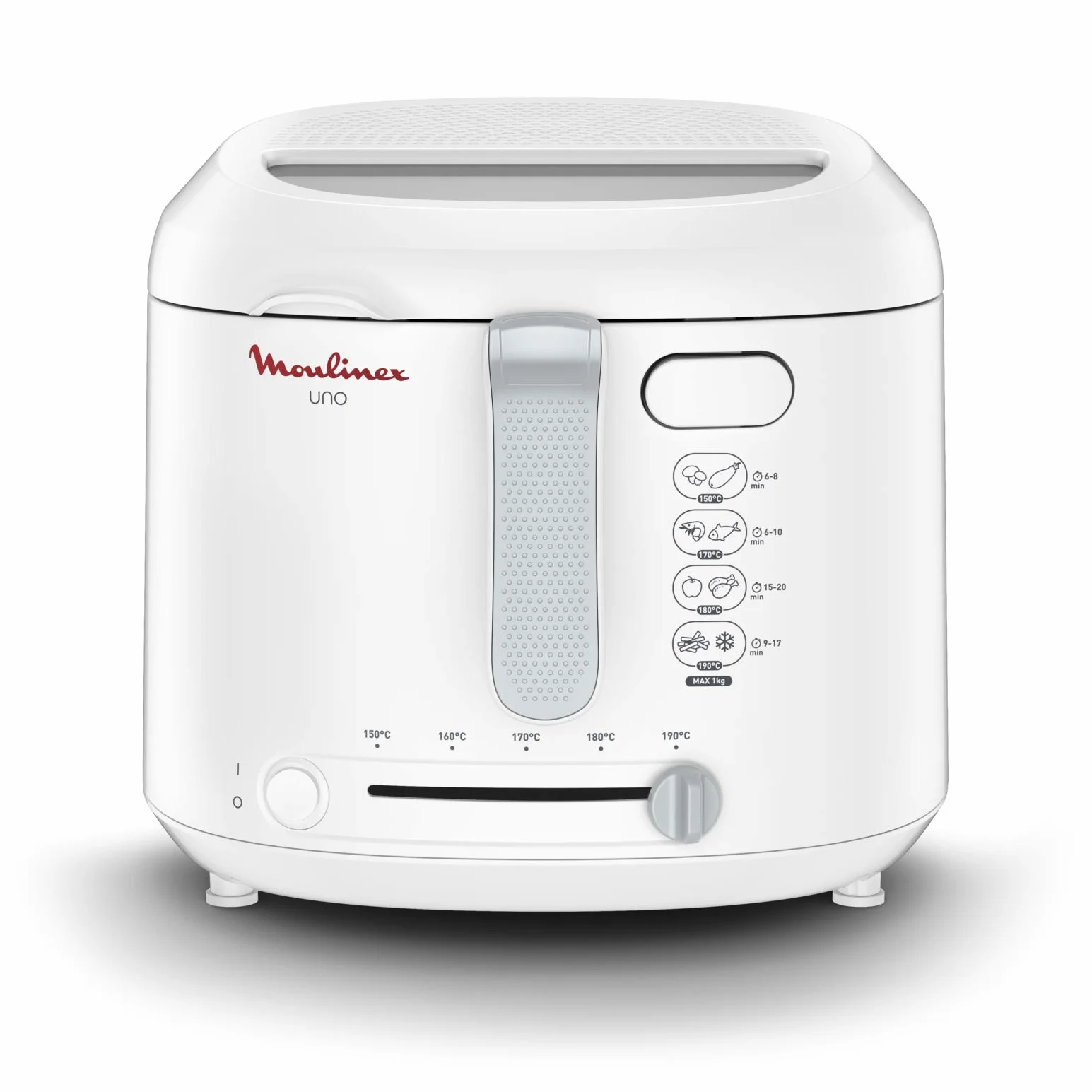 Moulinex AF2031 Uno frytkownica, pojemność 1 kg dla 4 osób, pojemność oleju 1,8 l, biała
