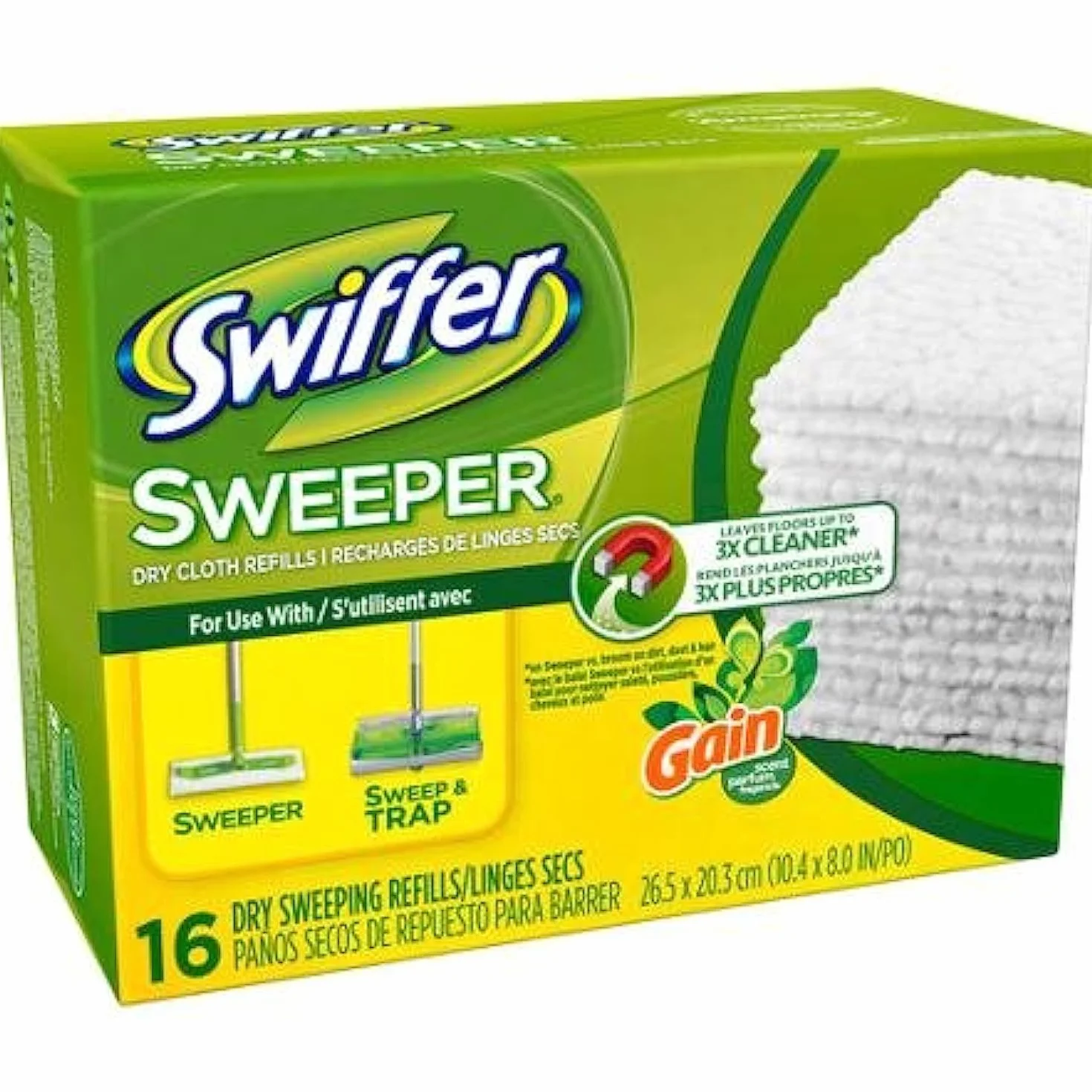 Swiffer Sweeper Gain Original Scent Dry Sweeping Cloths Refills, 16 arkuszy Swiffer