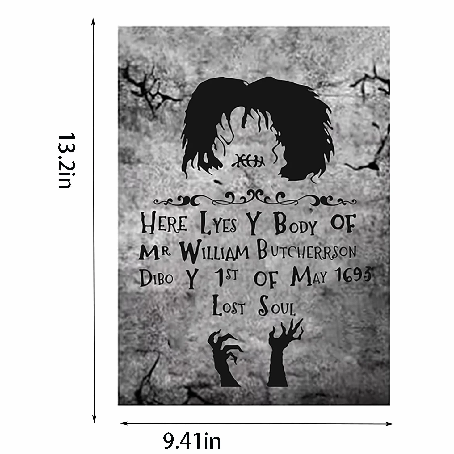 4 duże nagrobki czarownica Hocus Poc Halloween Decor, Znaki Dekoracja nagrobków ogrodowych z kołkami, 16 cali Wysoki, Straszny Nagrobek Cmentarny, Na Imprezy W Domu Dziecka