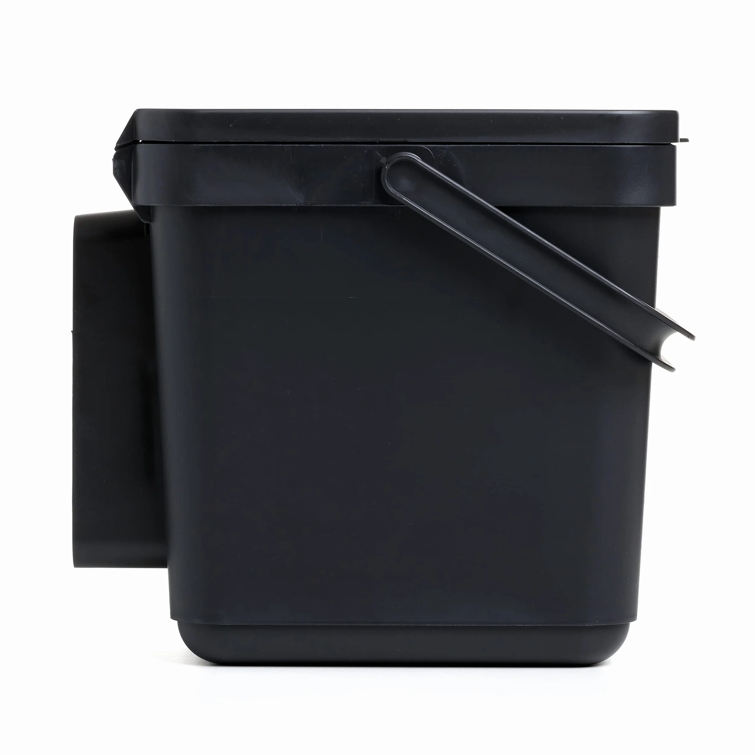 TATAY Kuchenny pojemnik na kompost z uchwytem, pojemność 6 l, polipropylen, wykonany w 100% z materiałów pochodzących z recyklingu, kolor czarny, wymiary 26,5 x 20,5 x 18,5 cm
